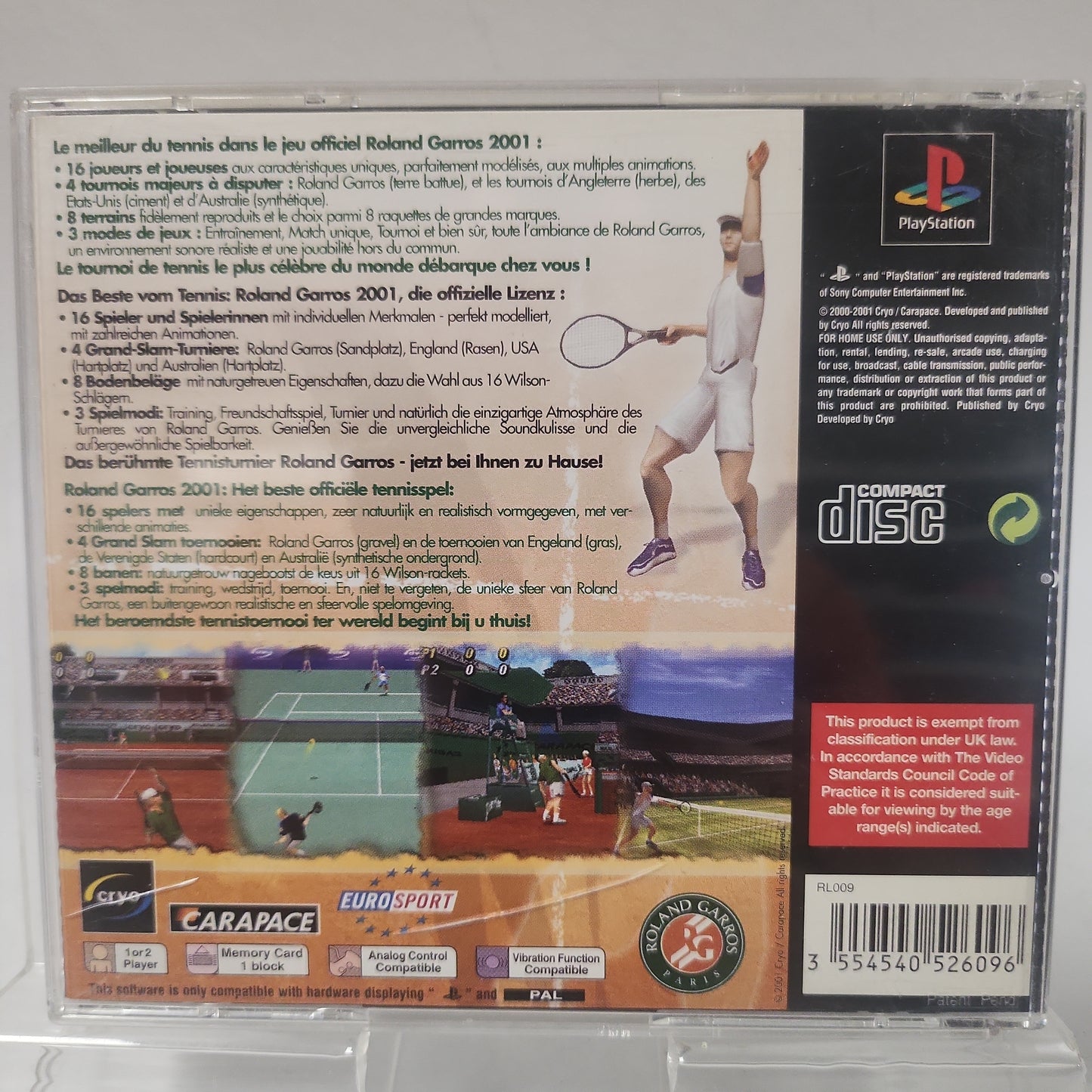 Roland Garros 2001 (No Book) Playstation 1