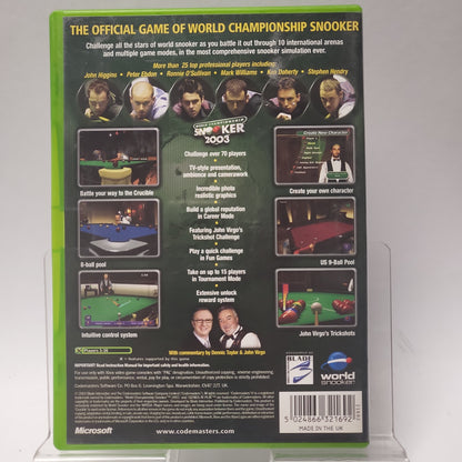 World Snooker Championship 2003 Xbox Original