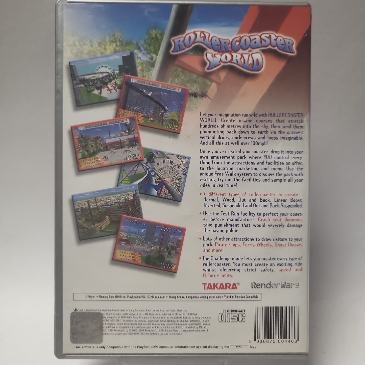 Rollercoaster World (No Book) PlayStation 2