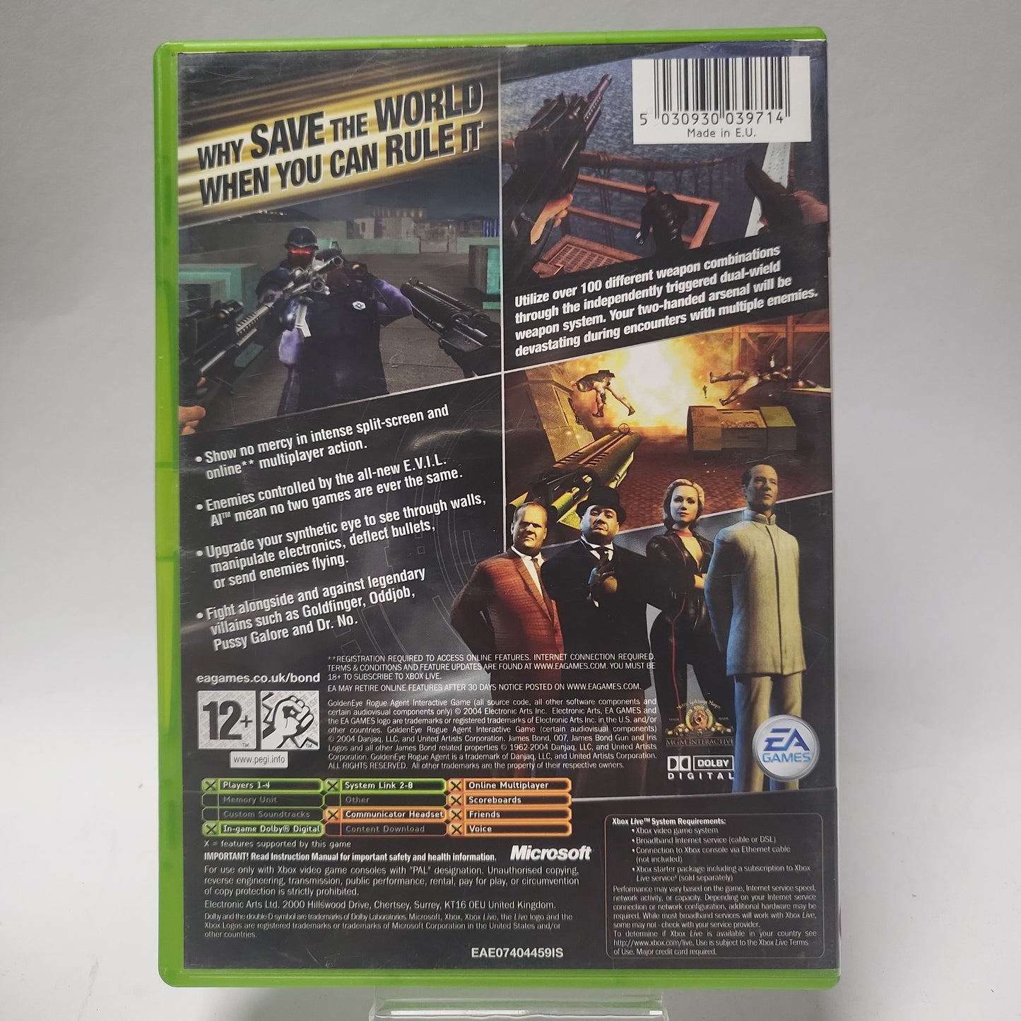 Golden Eye Rogue Agent (No Book) Xbox Original