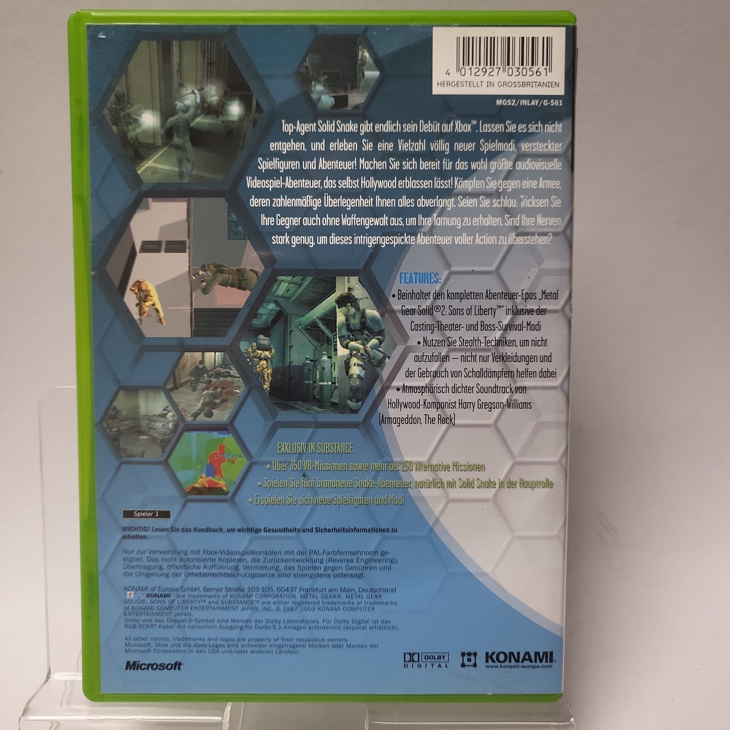 Metal Gear Solid 2 Substance Xbox Original