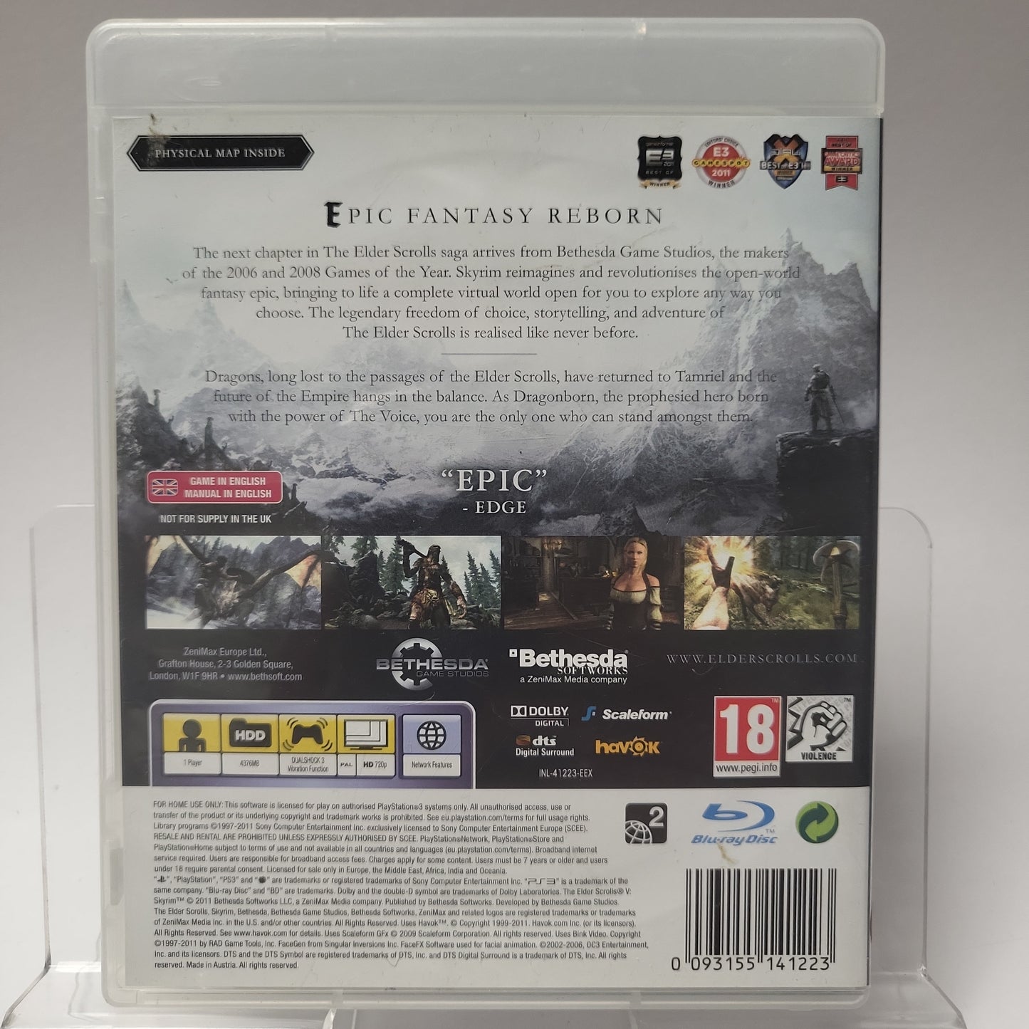 The Elder Scrolls V Skyrim (No Map) PlayStation 3