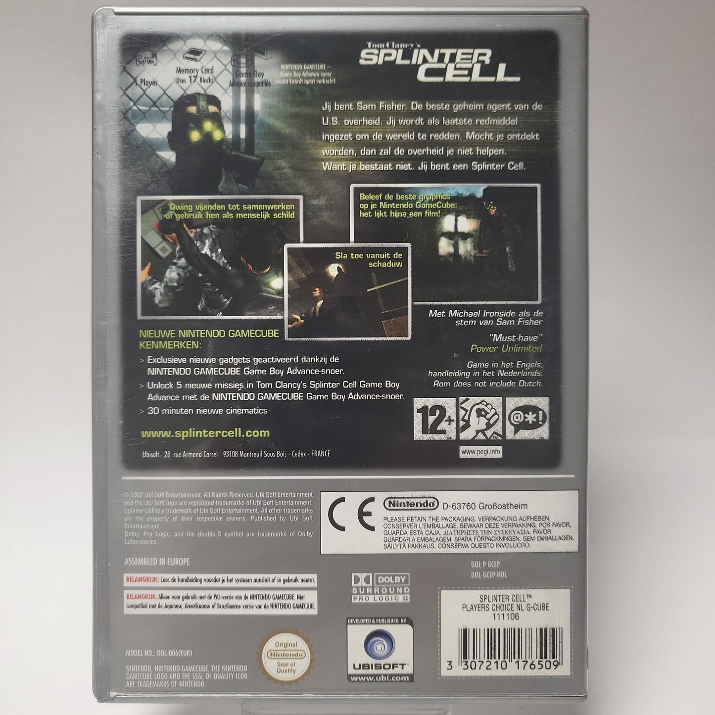 Tom Clancy's Splinter Cell (No Book) Player's Choise Nintendo Gamecube