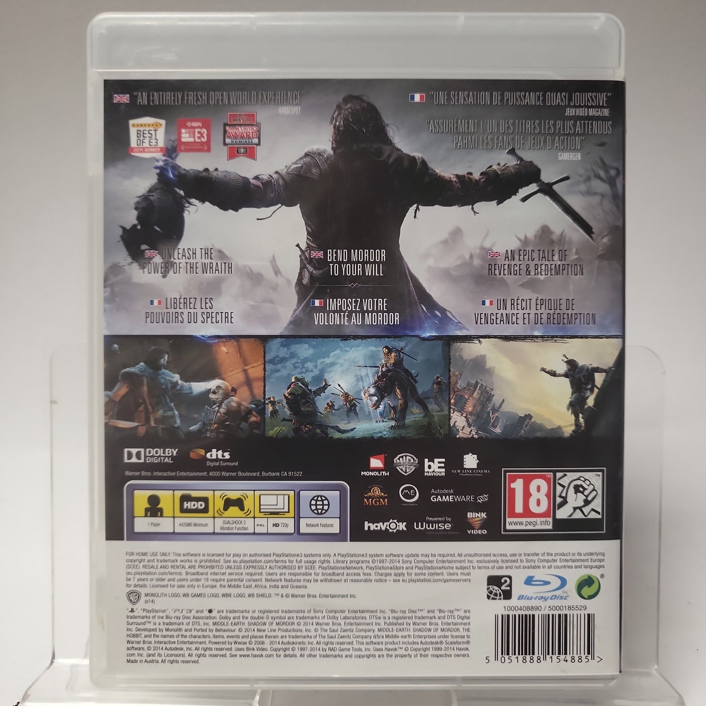 Shadow of Mordor Middle-Earth Playstation 3