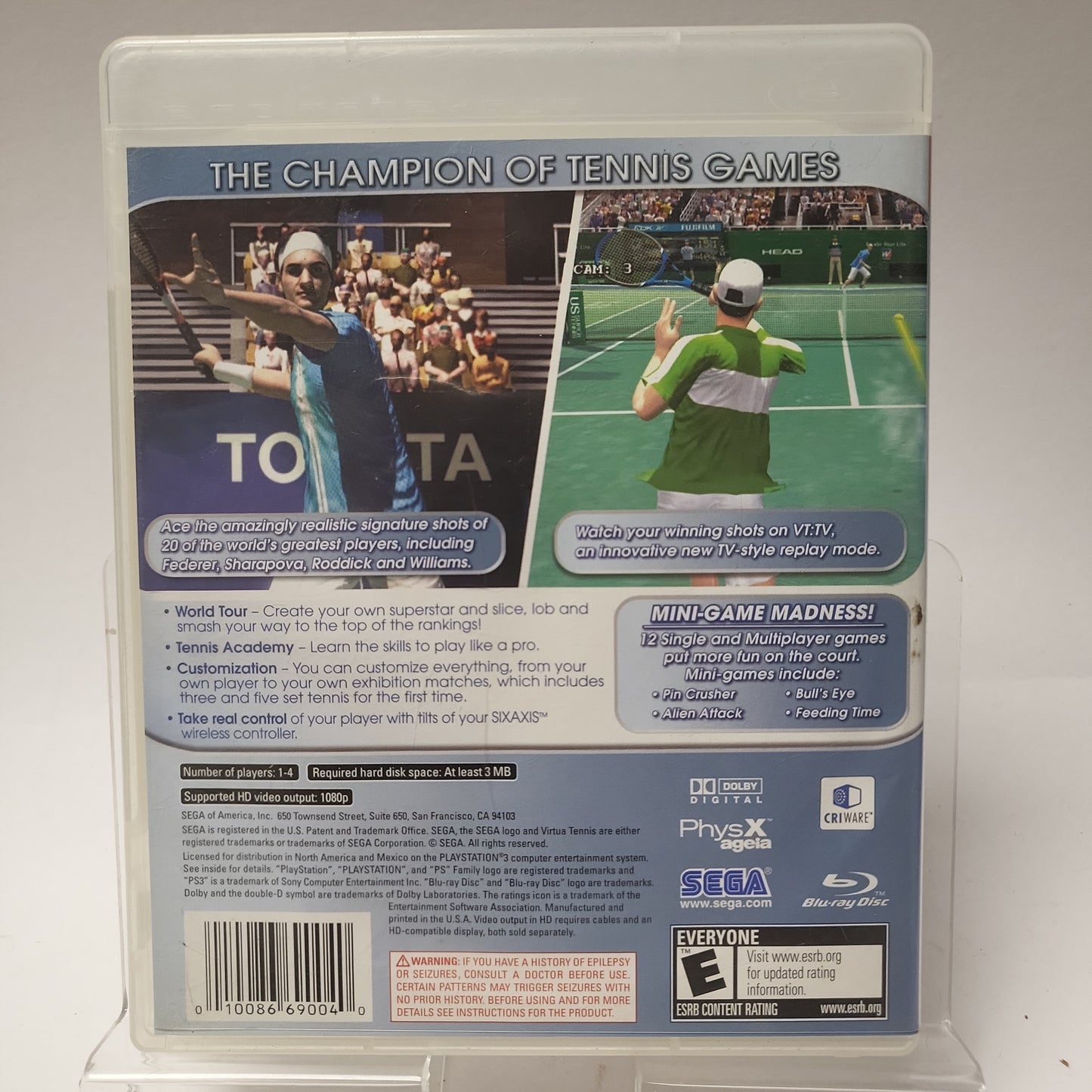 Virtua Tennis 3 American Edition Playstation 3