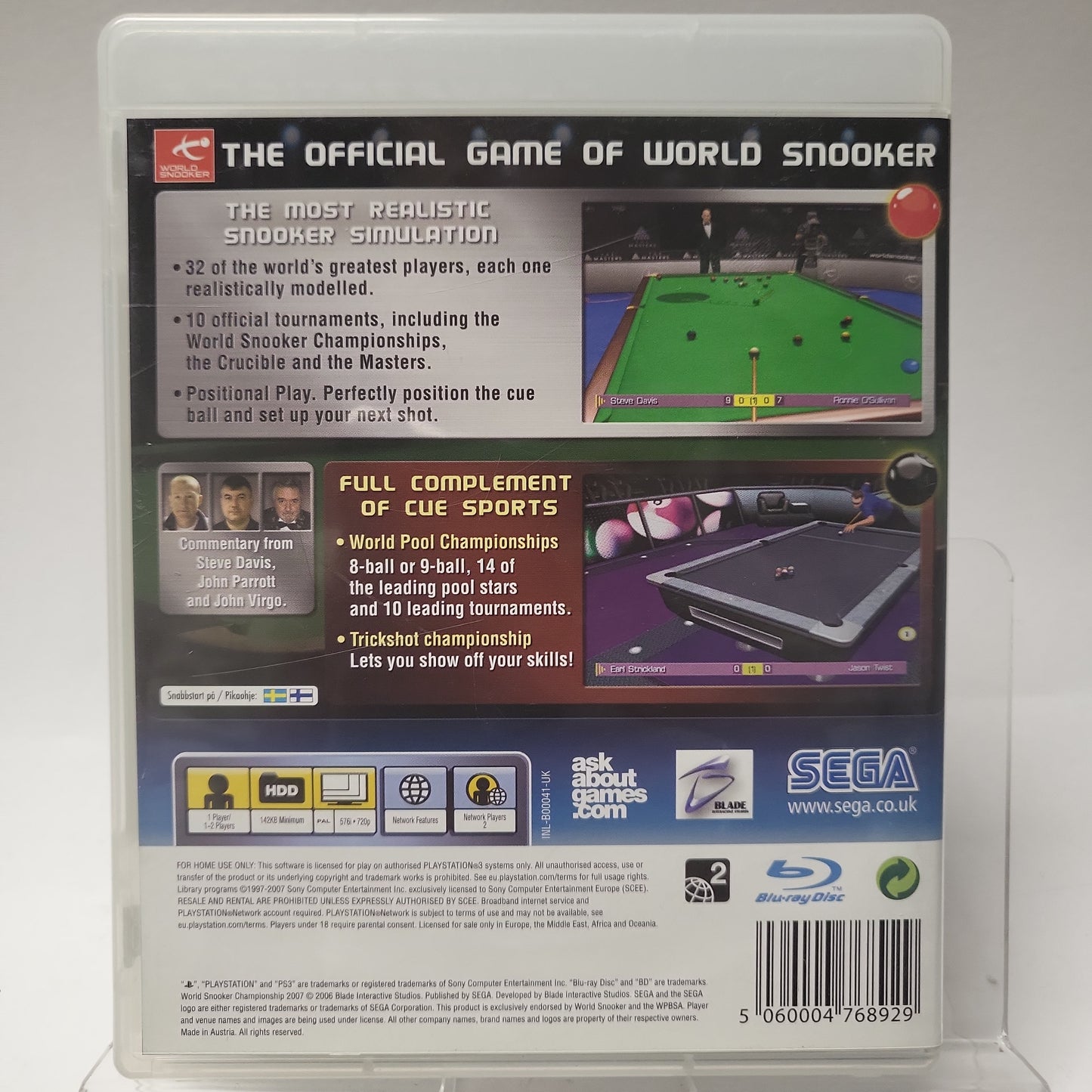 Snooker-Weltmeisterschaft 2007 Playstation 3