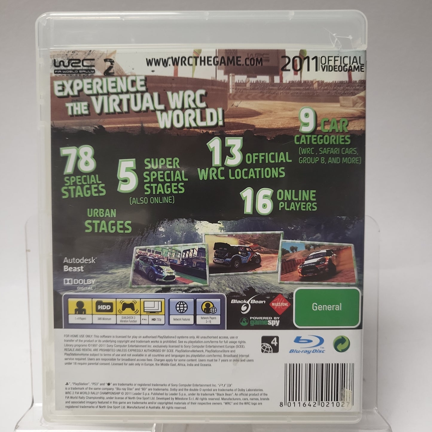 WRC 2 Fia World Rally Championship Australian Cover PS3