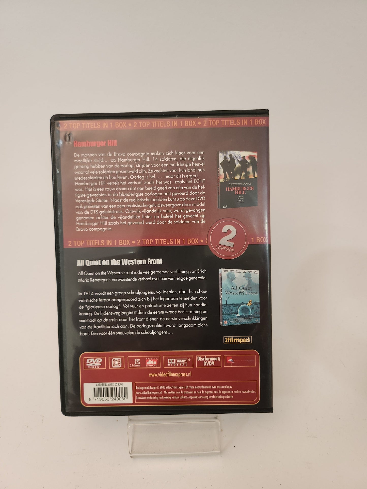2 in 1 Films: Hamburger Hill & All Quiet at the Western Front Dvd Box - Dvd Volwassenen