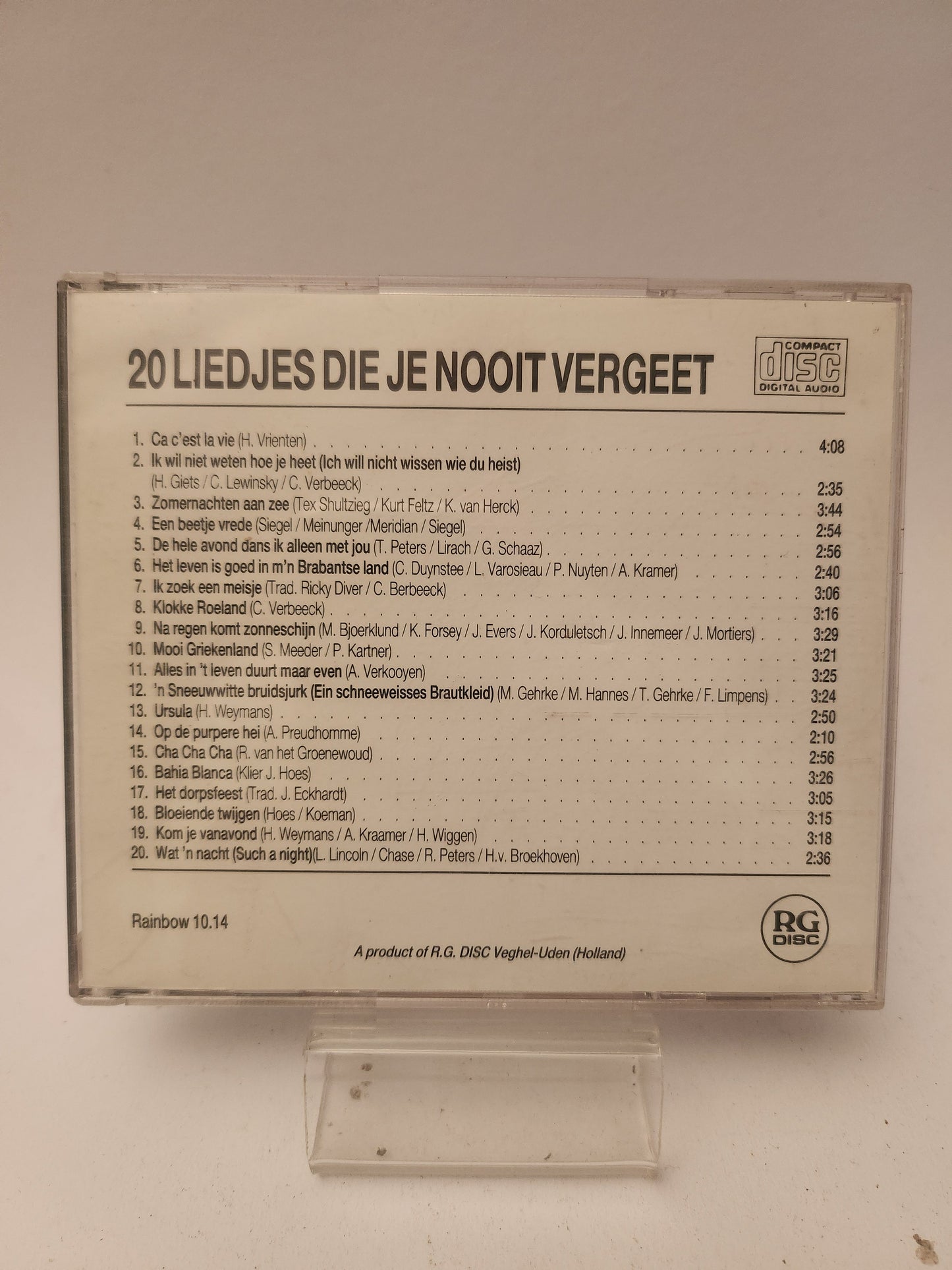 20 Liedjes die je Nooit Vergeet CD - Cd