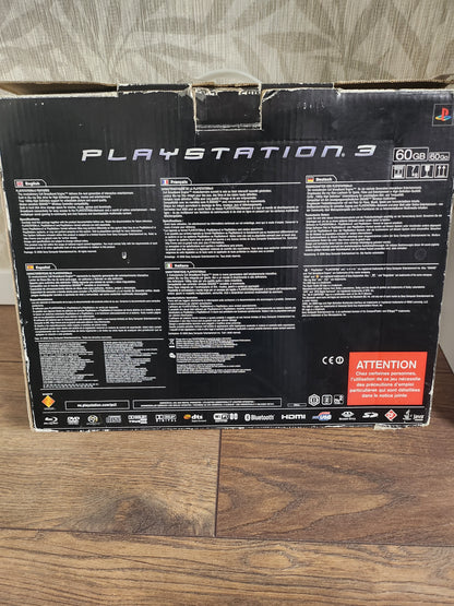 Playstation 3 60gb Backwards Compatible in doos, controller, kabels, boekjes, inlay