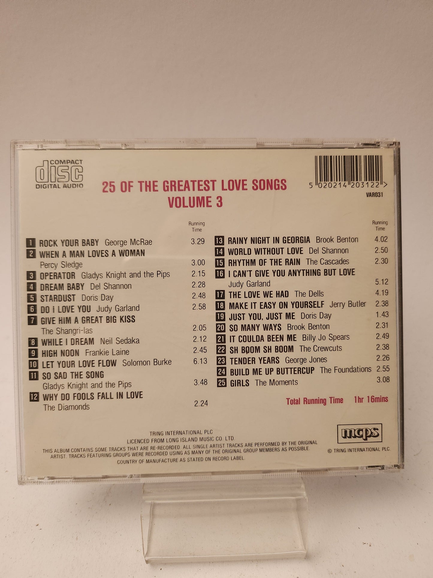 25 of the Greatest Love Songs Volume 3 CD - Cd