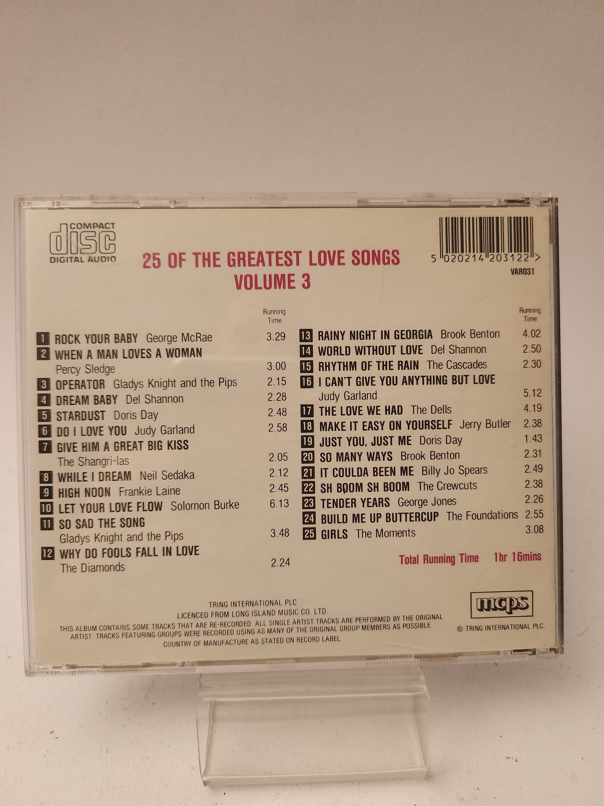25 of the Greatest Love Songs Volume 3 CD - Cd