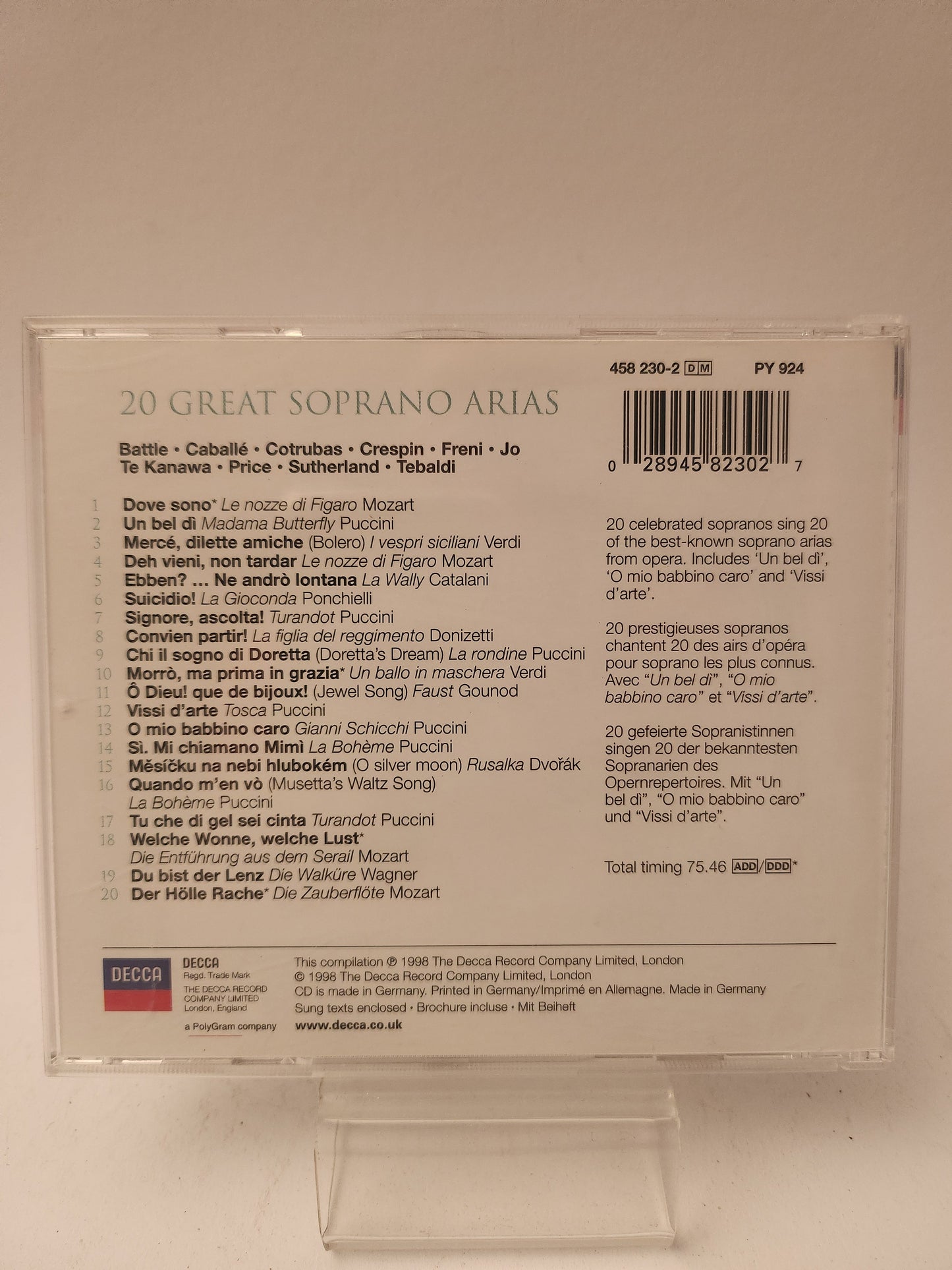 29 Great Soprano Arias CD - Cd