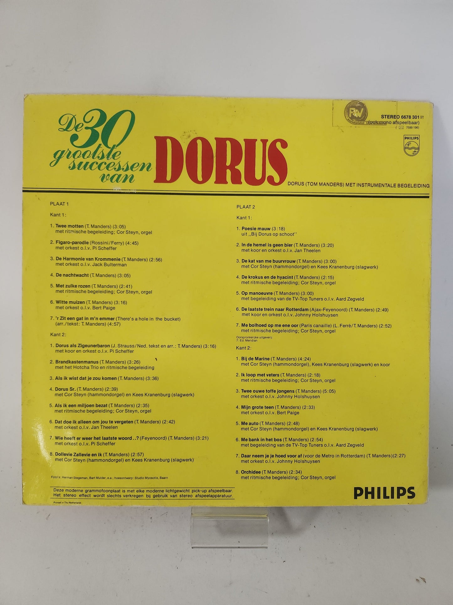 30 Grootste Successen van Dorus LP Vinyl - Lp Vinyl