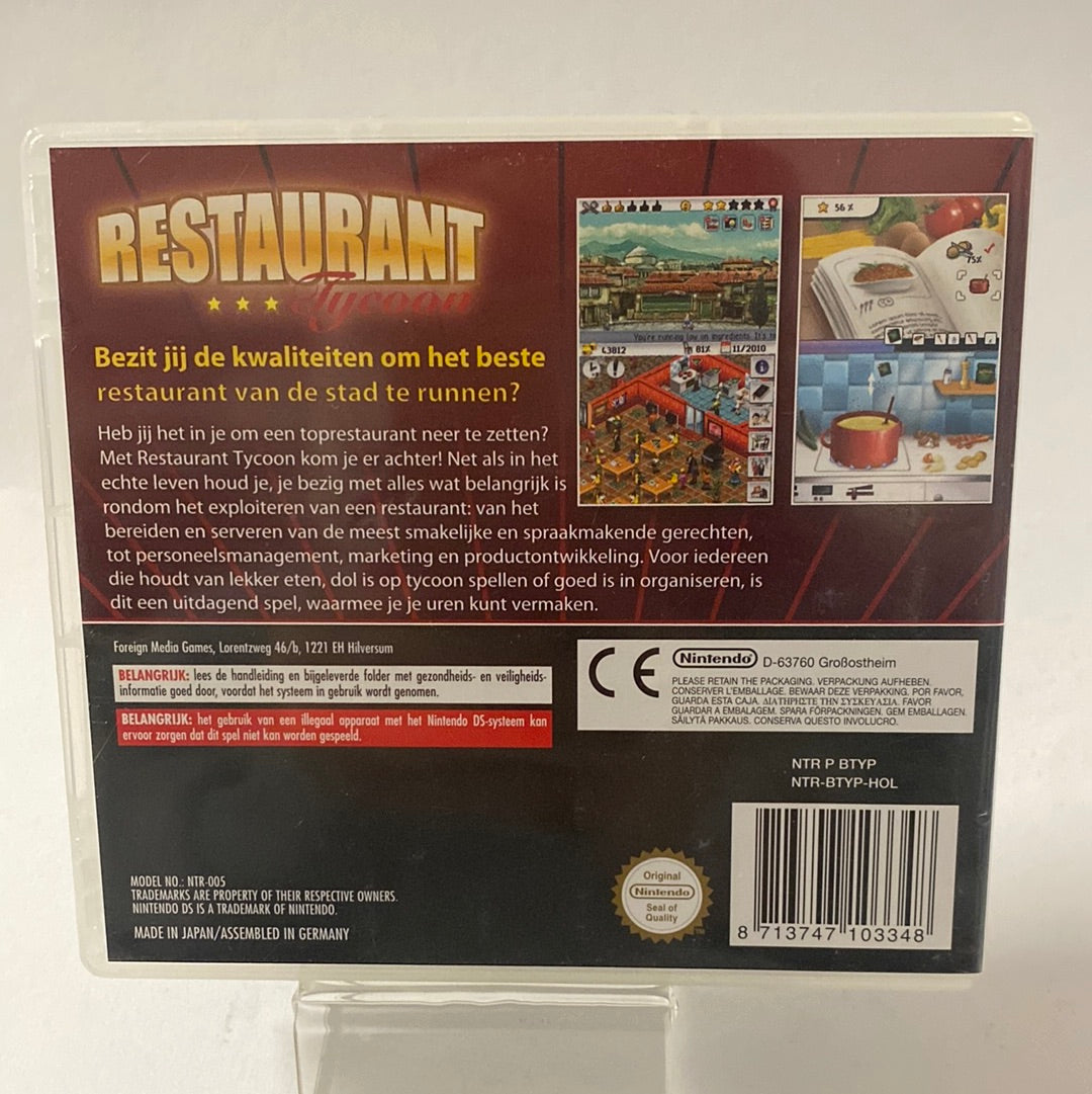 Restaurant Tycoon Nintendo DS
