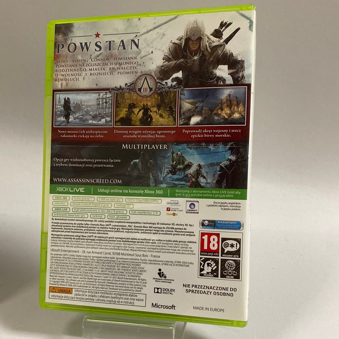 Assassins Creed III Xbox 360 Slip Case