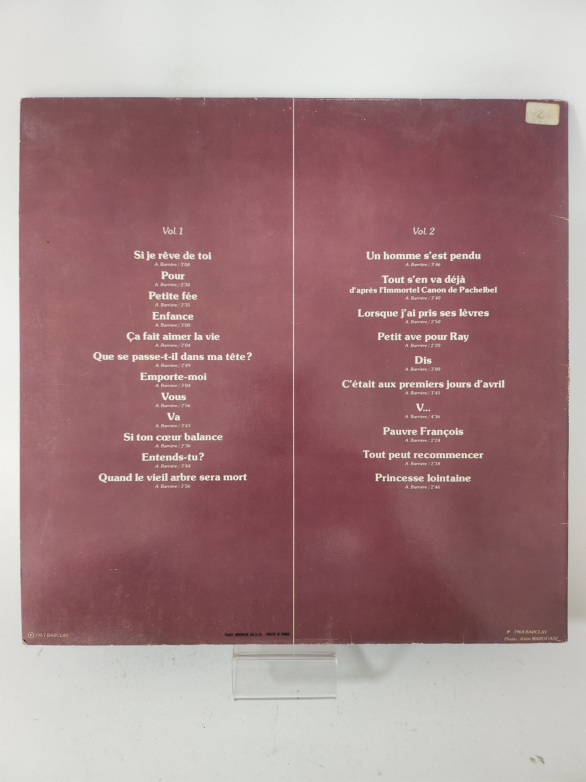 Alain Barrière LP Vinyl - Lp Vinyl