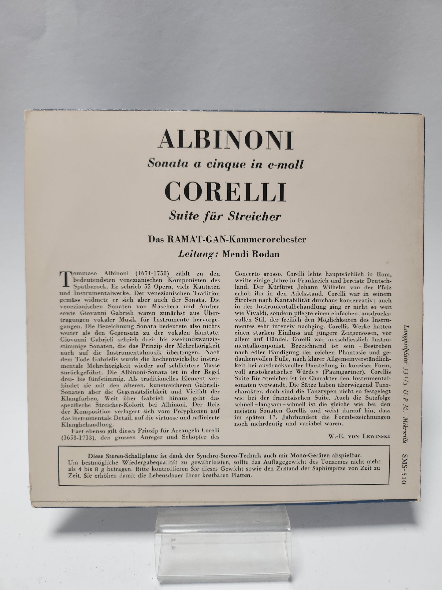 Albinoni & Corelli Single Vinyl - Single Vinyl