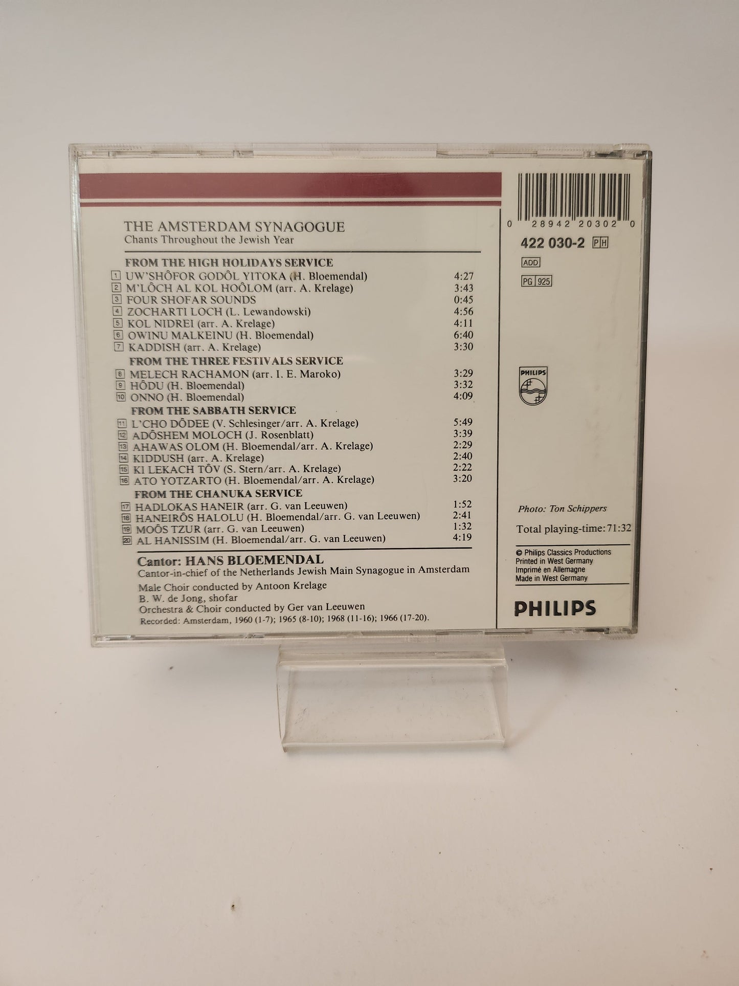 Amsterdam Synagogue CD - Cd
