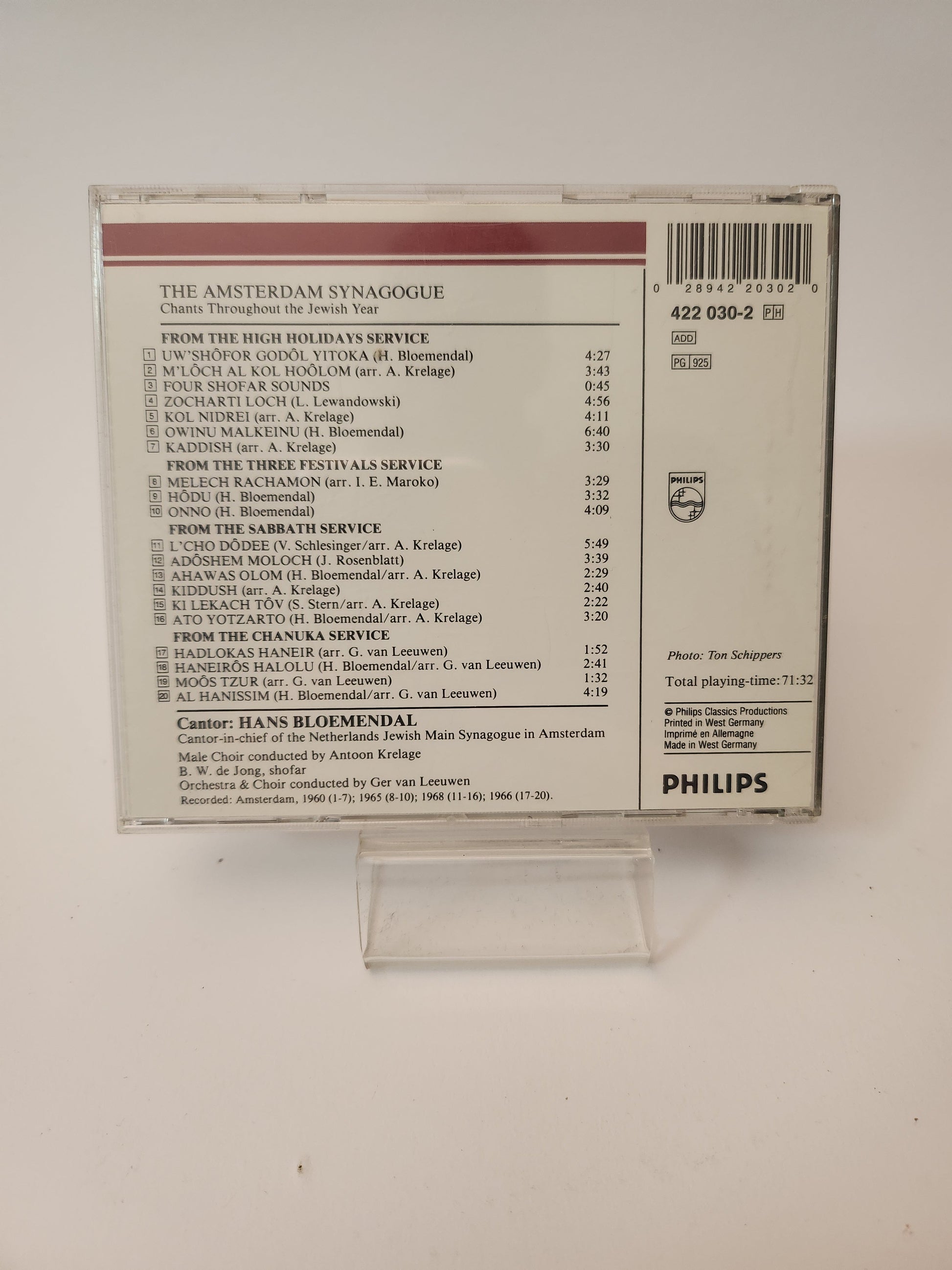 Amsterdam Synagogue CD - Cd