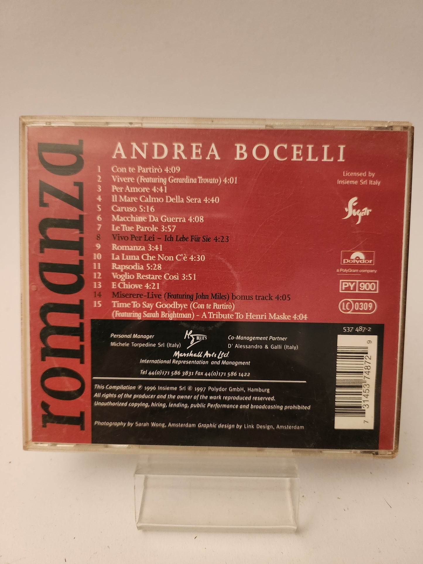 Andrea Bocelli: Romanza CD - Cd