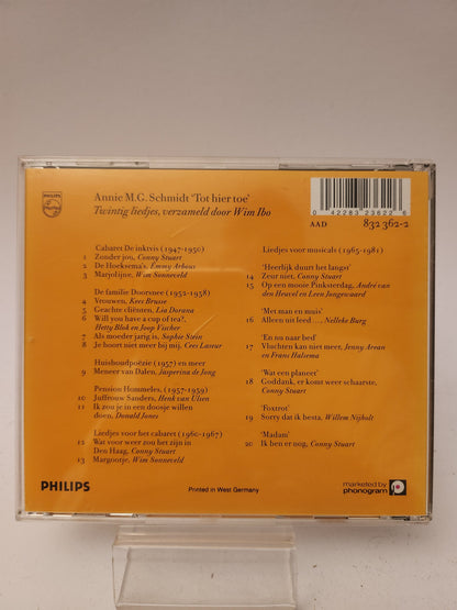 Annie MG Schmidt: Tot Hier Toe CD - Cd