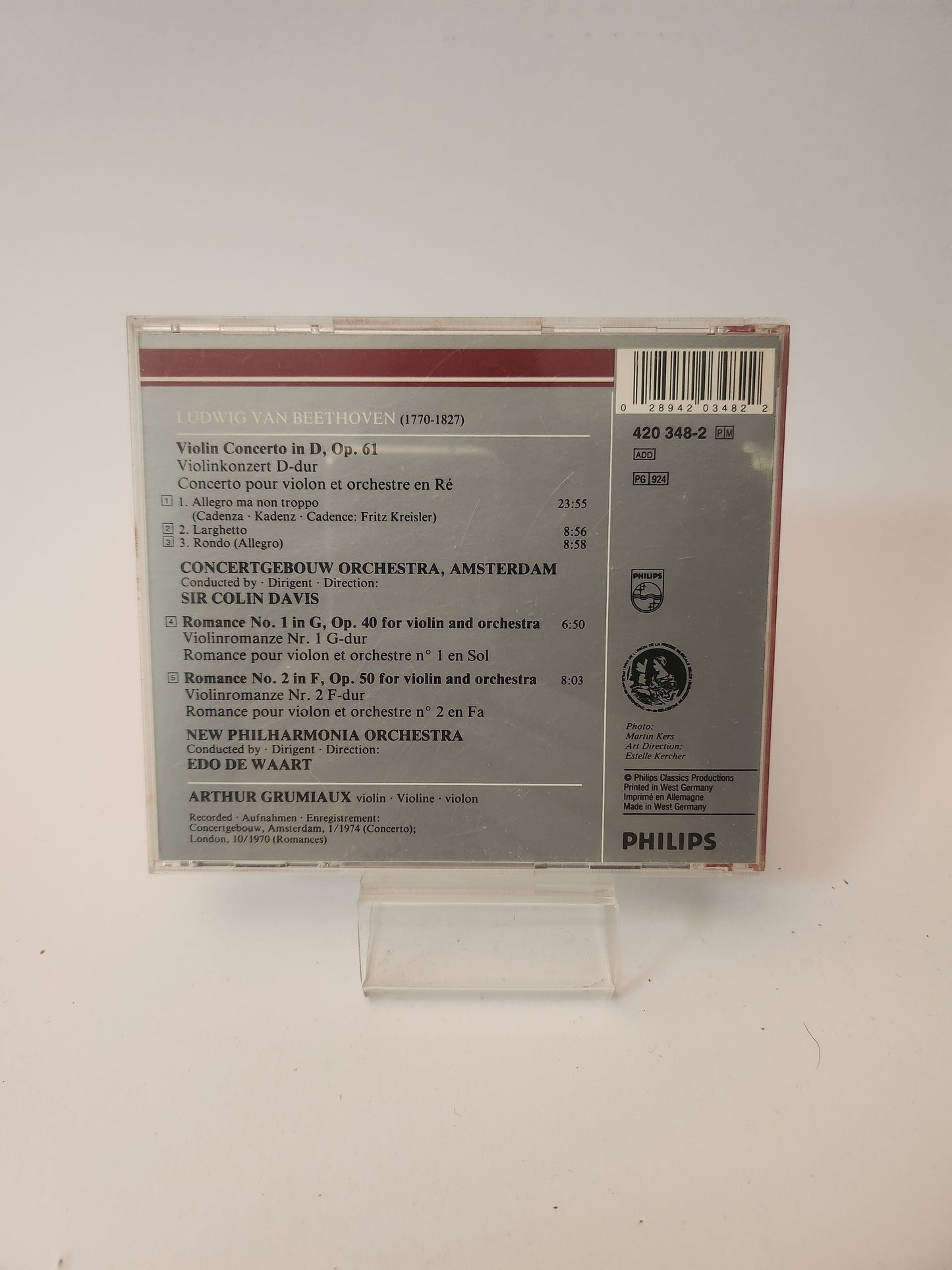 Arthur Grumiaux: Beethoven Violin Concerto CD - Cd