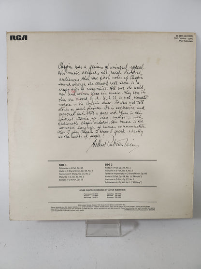 Artur Rubunstein: the Chopin I Love LP Vinyl - Lp Vinyl