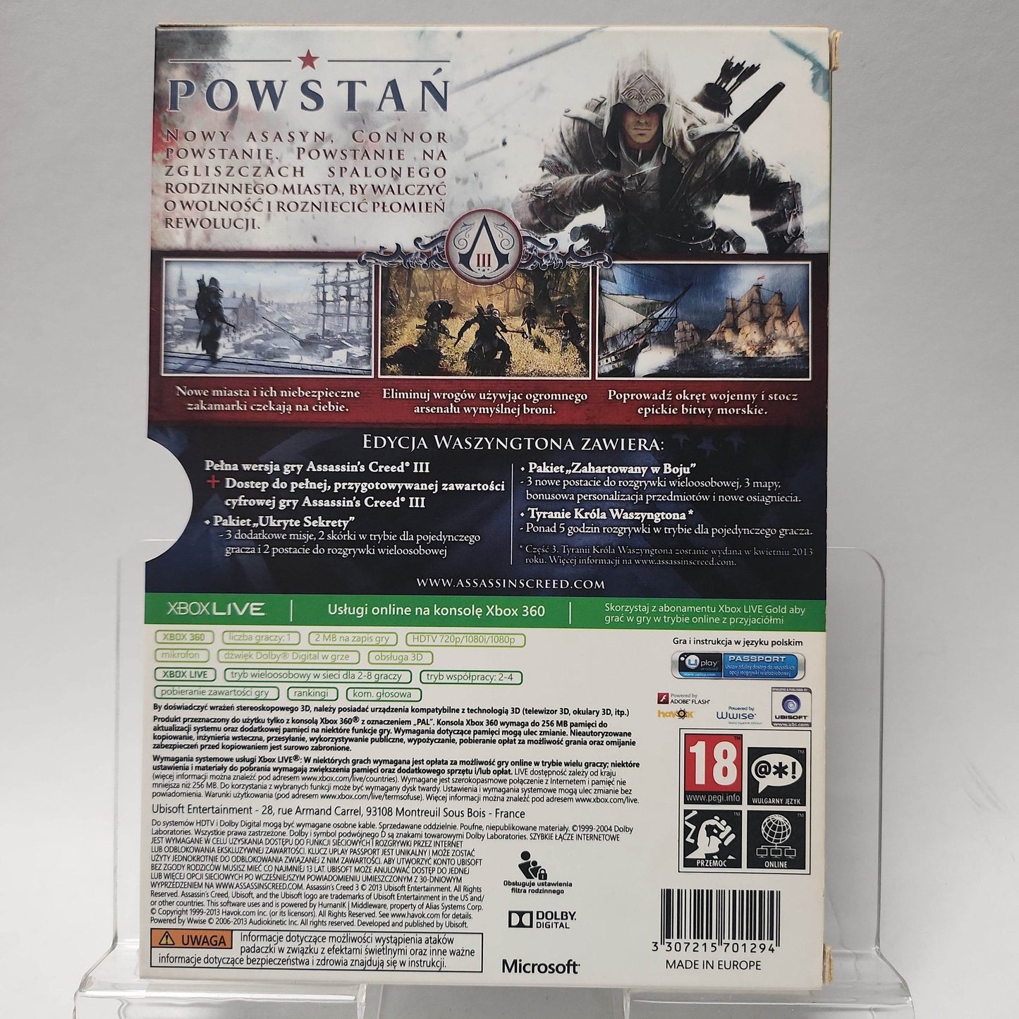 Assassin's Creed III Washington Edition Xbox 360 - Feniks Gameshop
