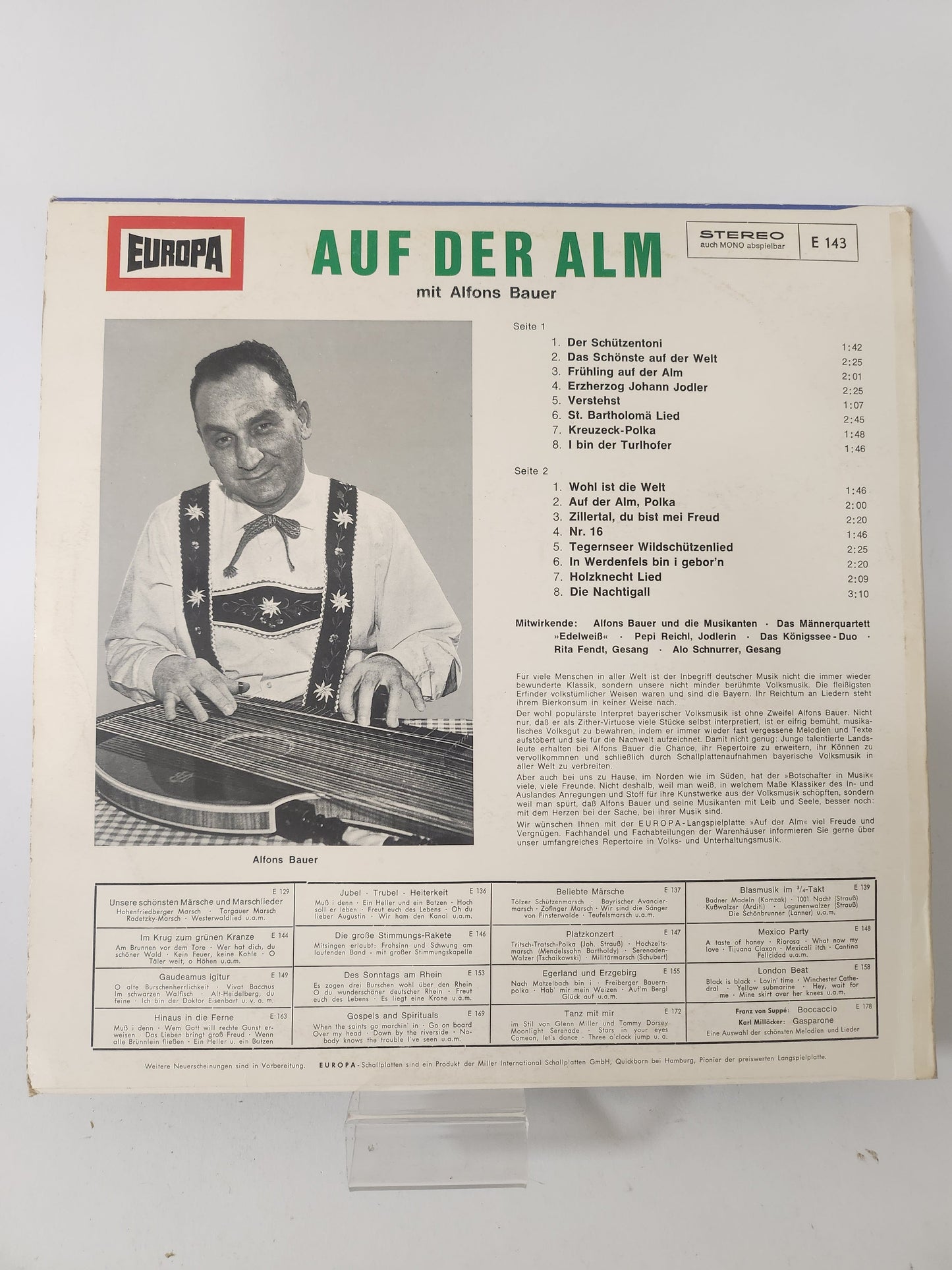 Auf Der Alm mit Alfons Bauer LP Vinyl - Lp Vinyl