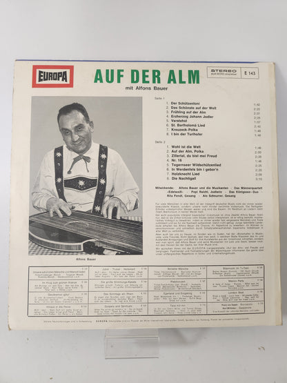Auf Der Alm mit Alfons Bauer LP Vinyl - Lp Vinyl