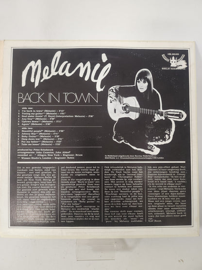 Back in Town: Melanie LP Vinyl - Lp Vinyl