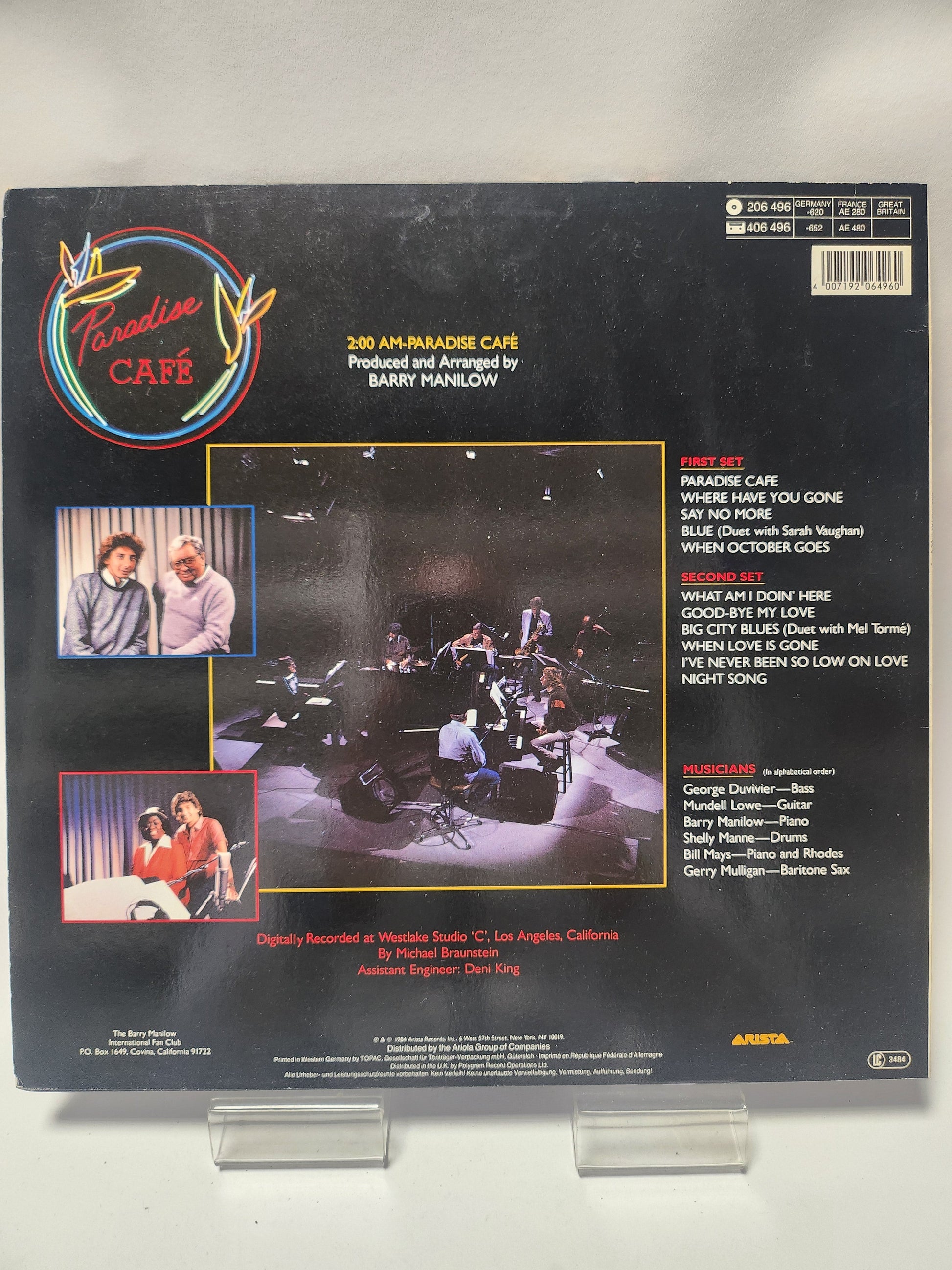 Barry Manilow: 2.00 AM Paradise Cafe LP Vinyl - Lp Vinyl