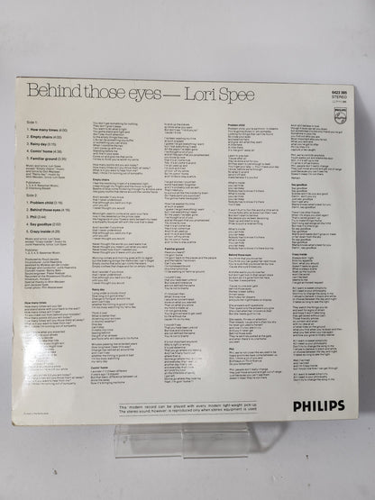 Behind Those Eyes: Lori Spee LP Vinyl - Lp Vinyl
