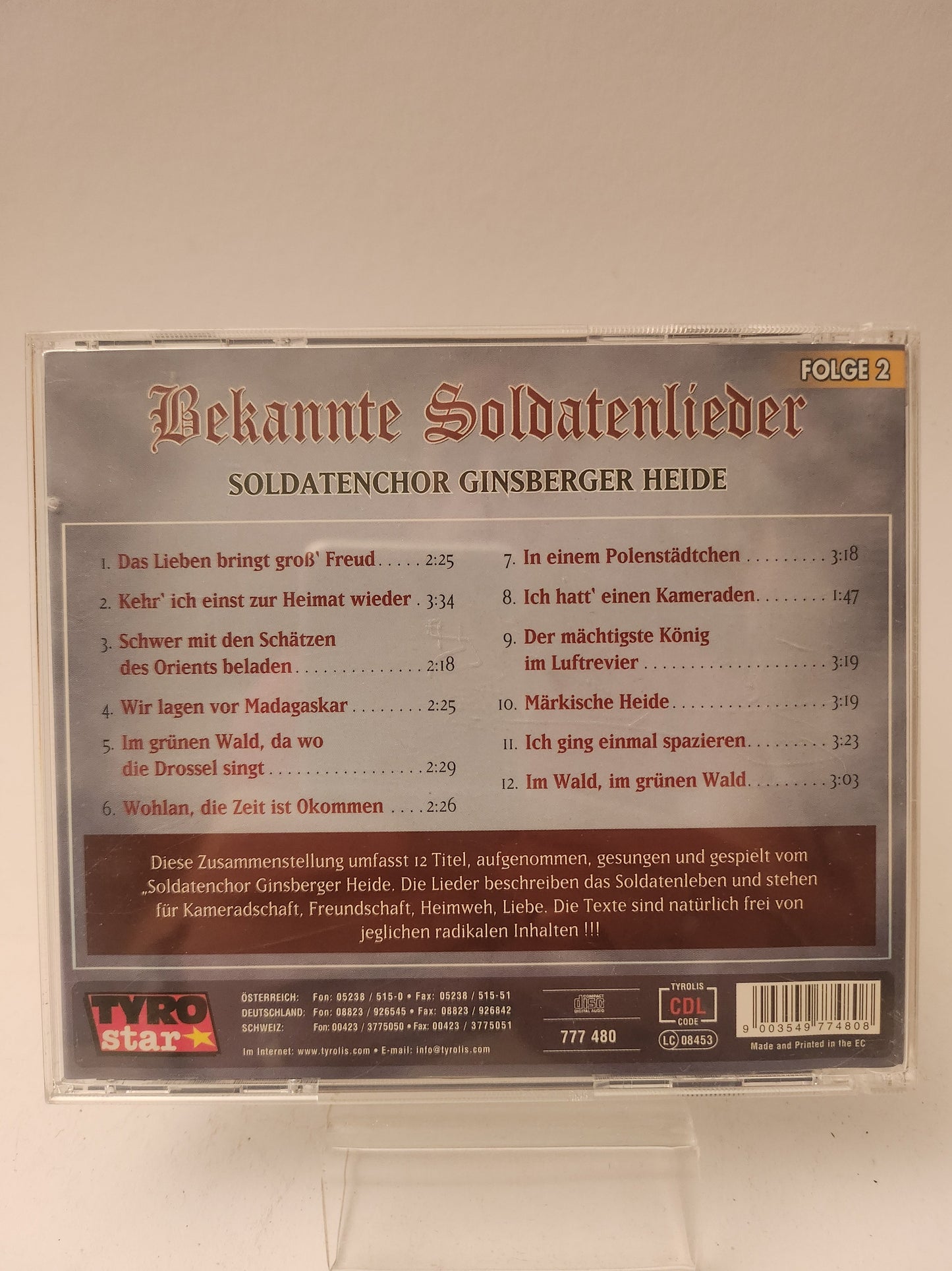 Bekannte Soldatenlieder Deel 2 CD - Cd