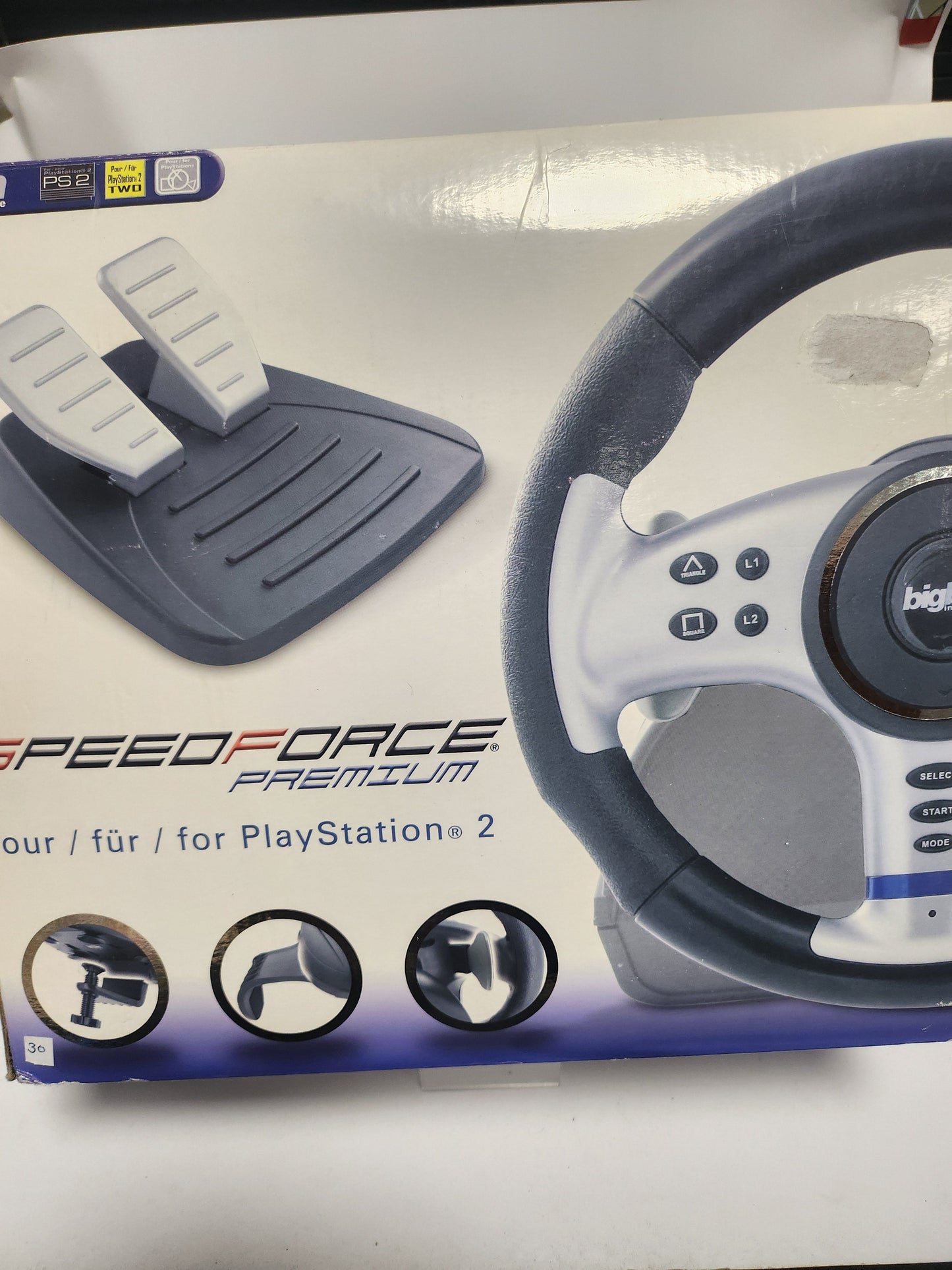 BigBen SpeedForce Premium Wheel & Pedals Boxed Playstation 2 - Playstation 2 Accessoires