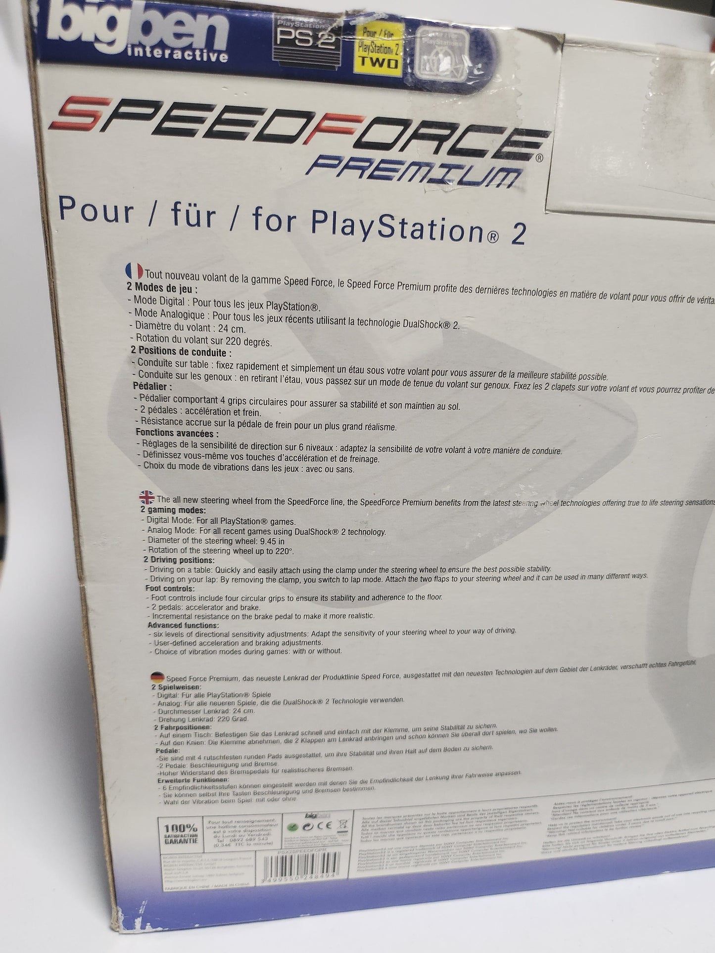 BigBen SpeedForce Premium Wheel & Pedals Boxed Playstation 2 - Playstation 2 Accessoires