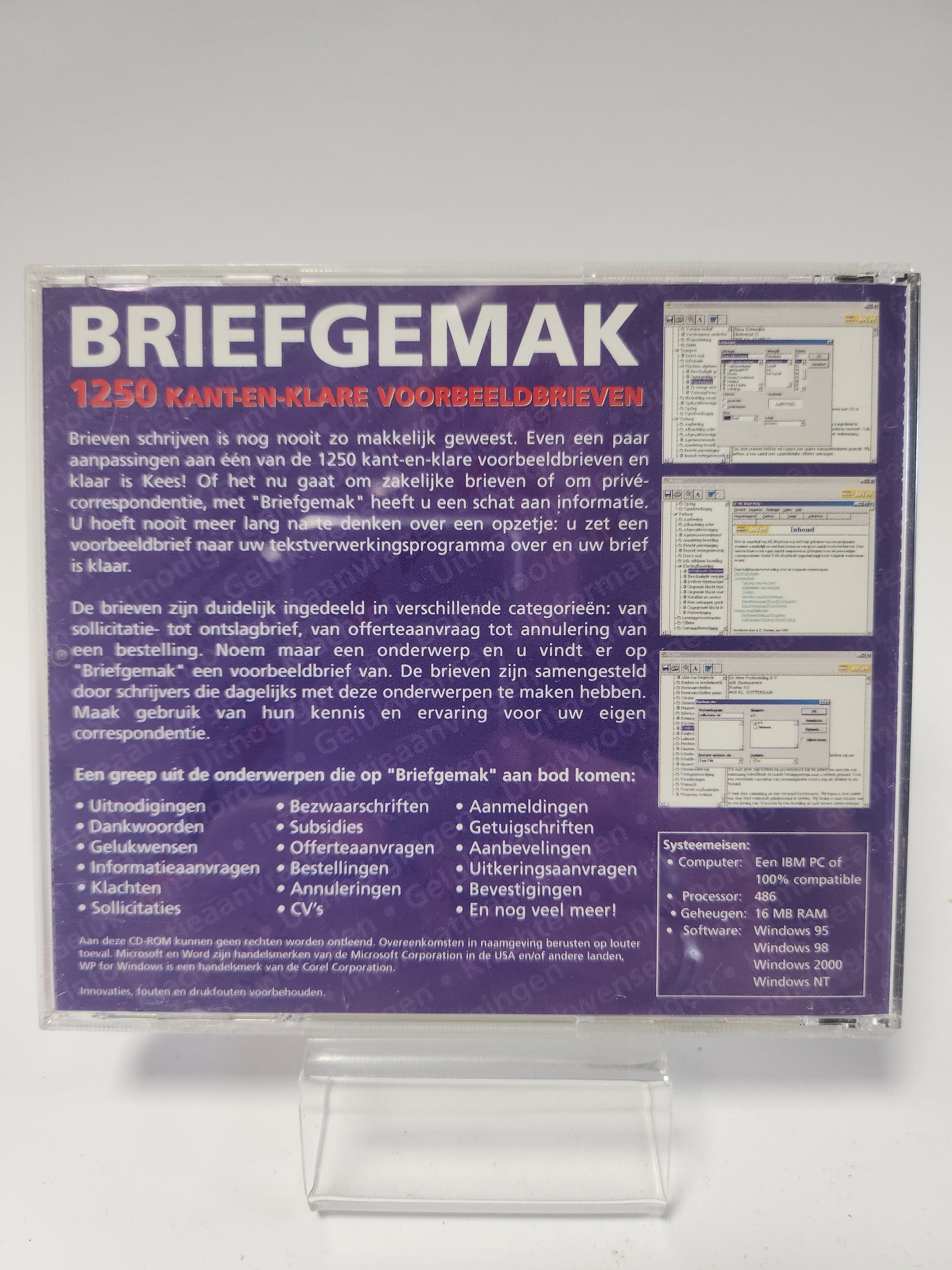 Briefgemak: 1250 Kan en Klare Voorbeeldbrieven PC - PC Games