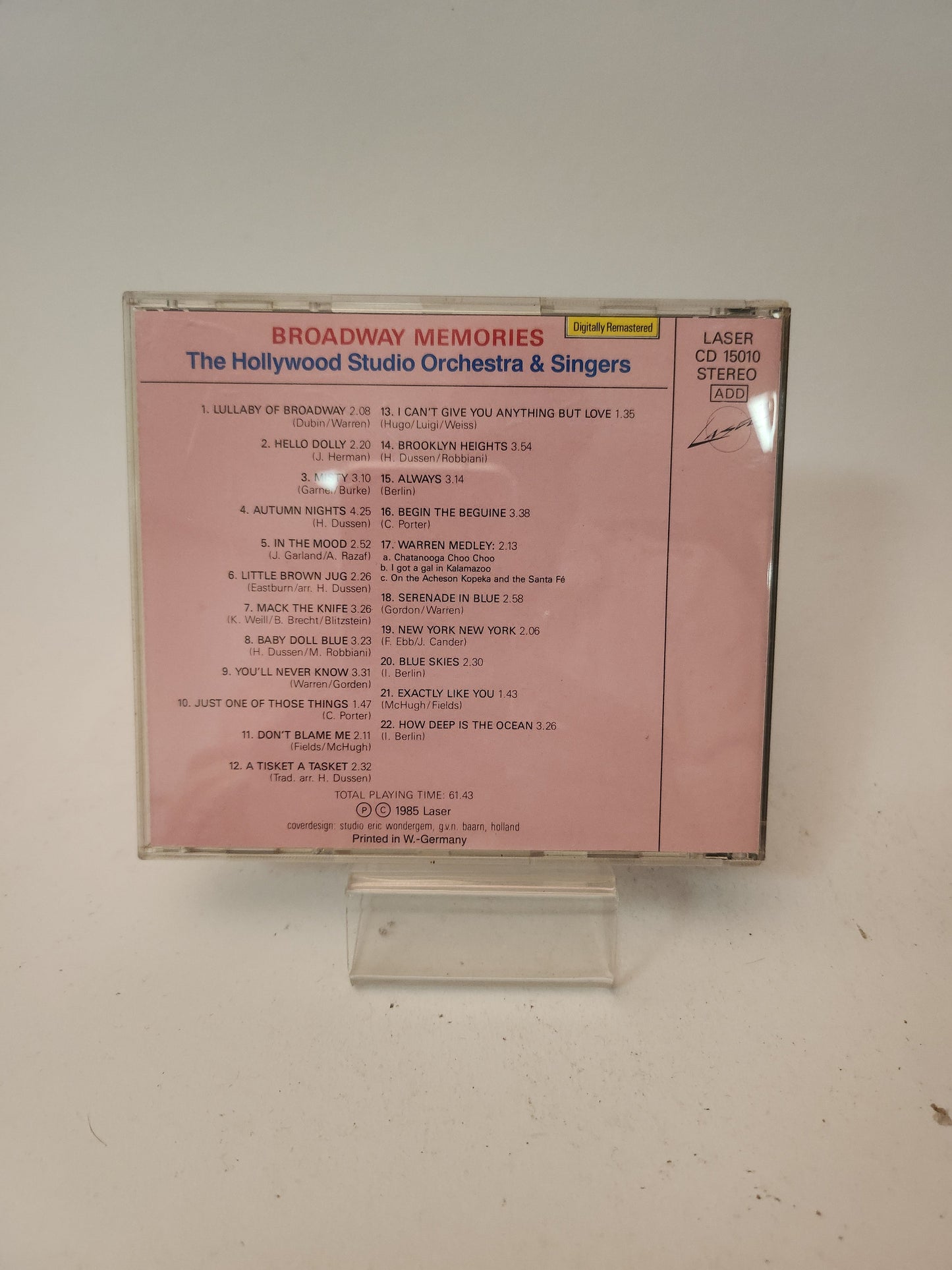 Broadway Memories: the Hollywood Studio Orchestra & Singers CD - Cd