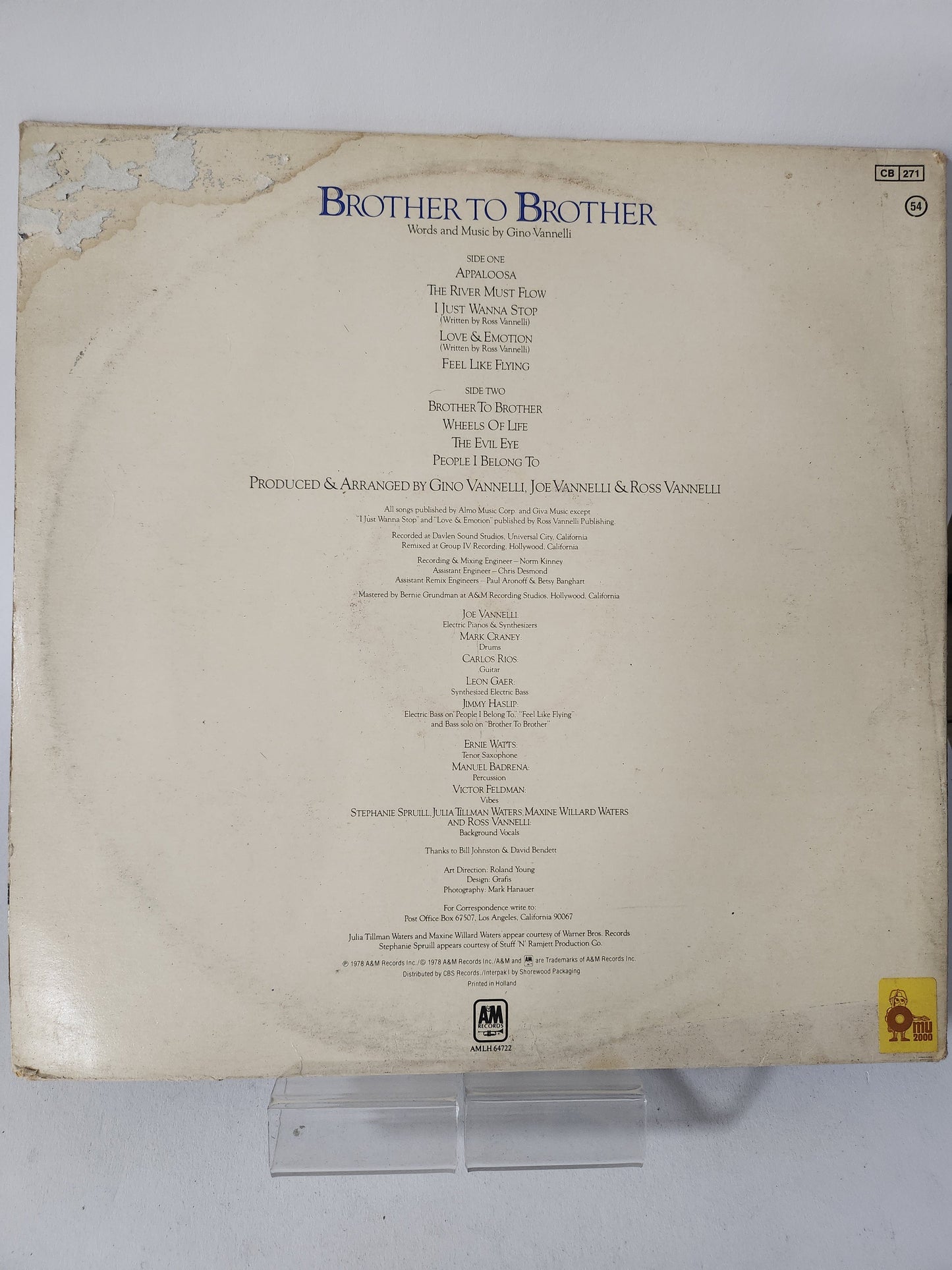 Brother in Brother: Gino Vannelli LP Vinyl - Lp Vinyl