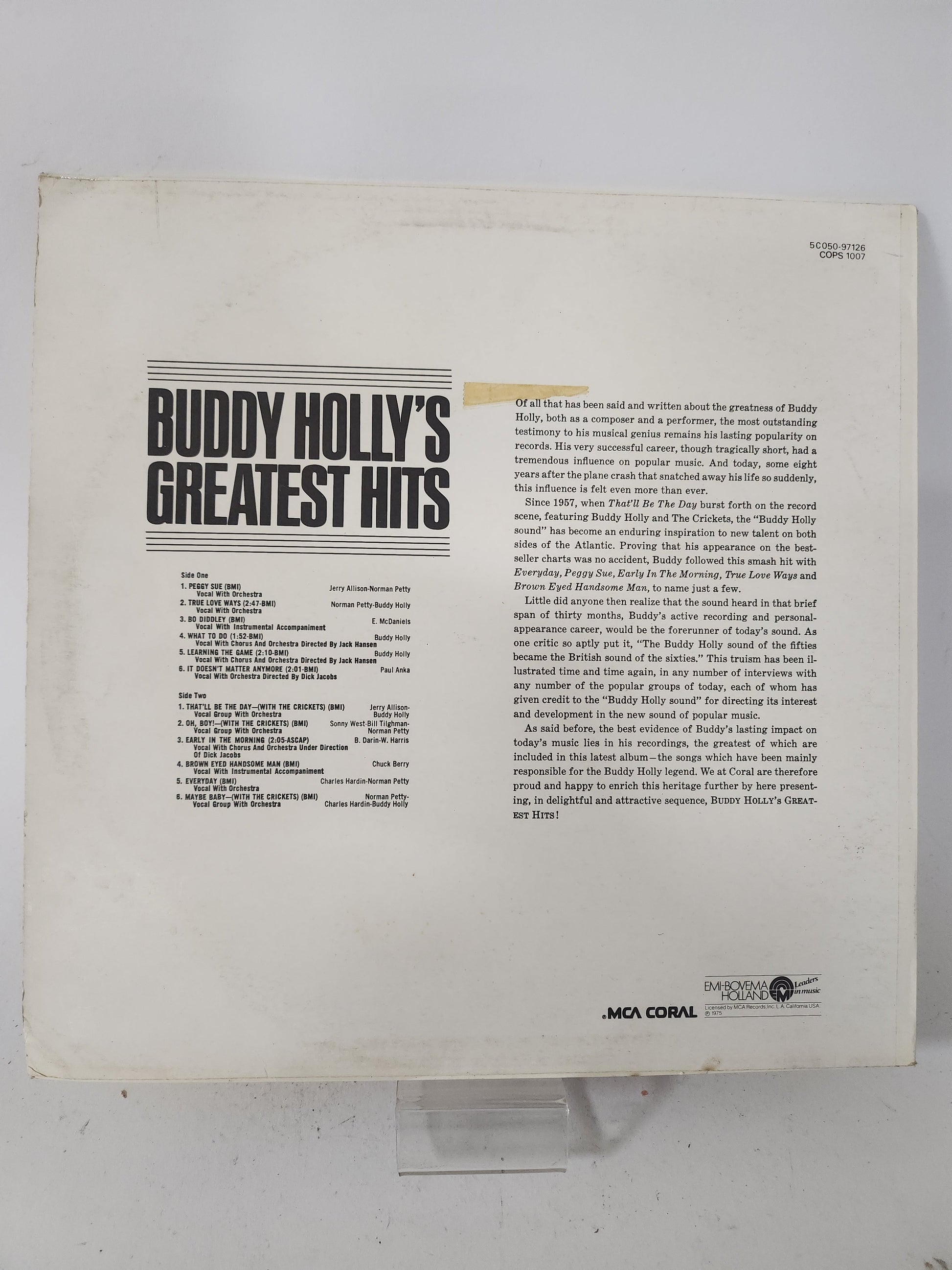 Buddy Holly’s Greatest Hits LP Vinyl - Lp Vinyl
