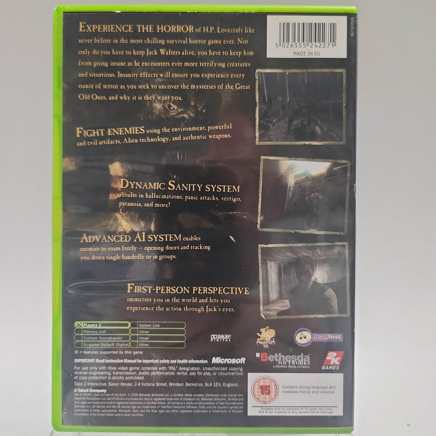Call of Cthulhu Dark Corners of the Warth Xbox Original - Feniks Gameshop