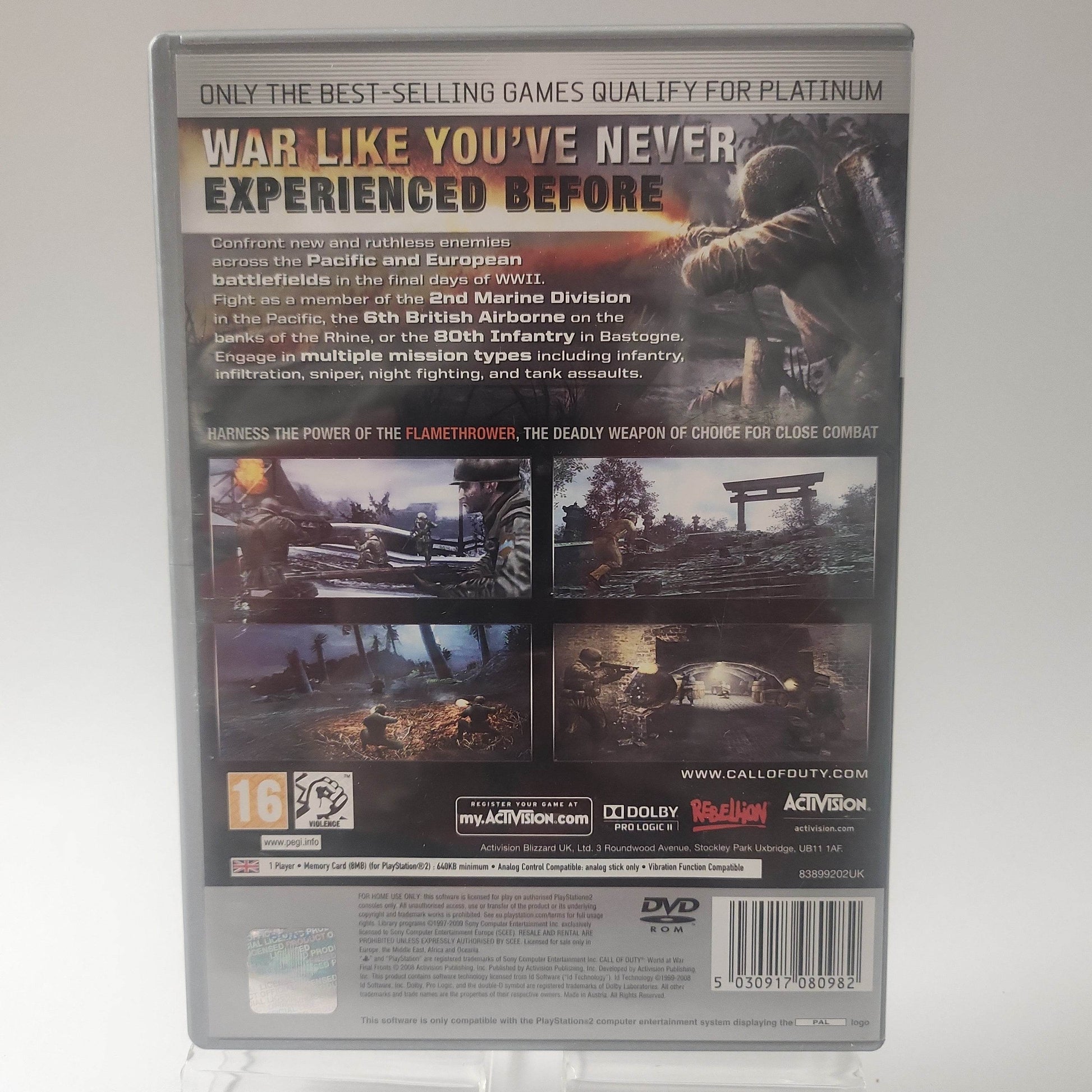Call of Duty World at War Final Fronts Platinum Ps2 - Feniks Gameshop