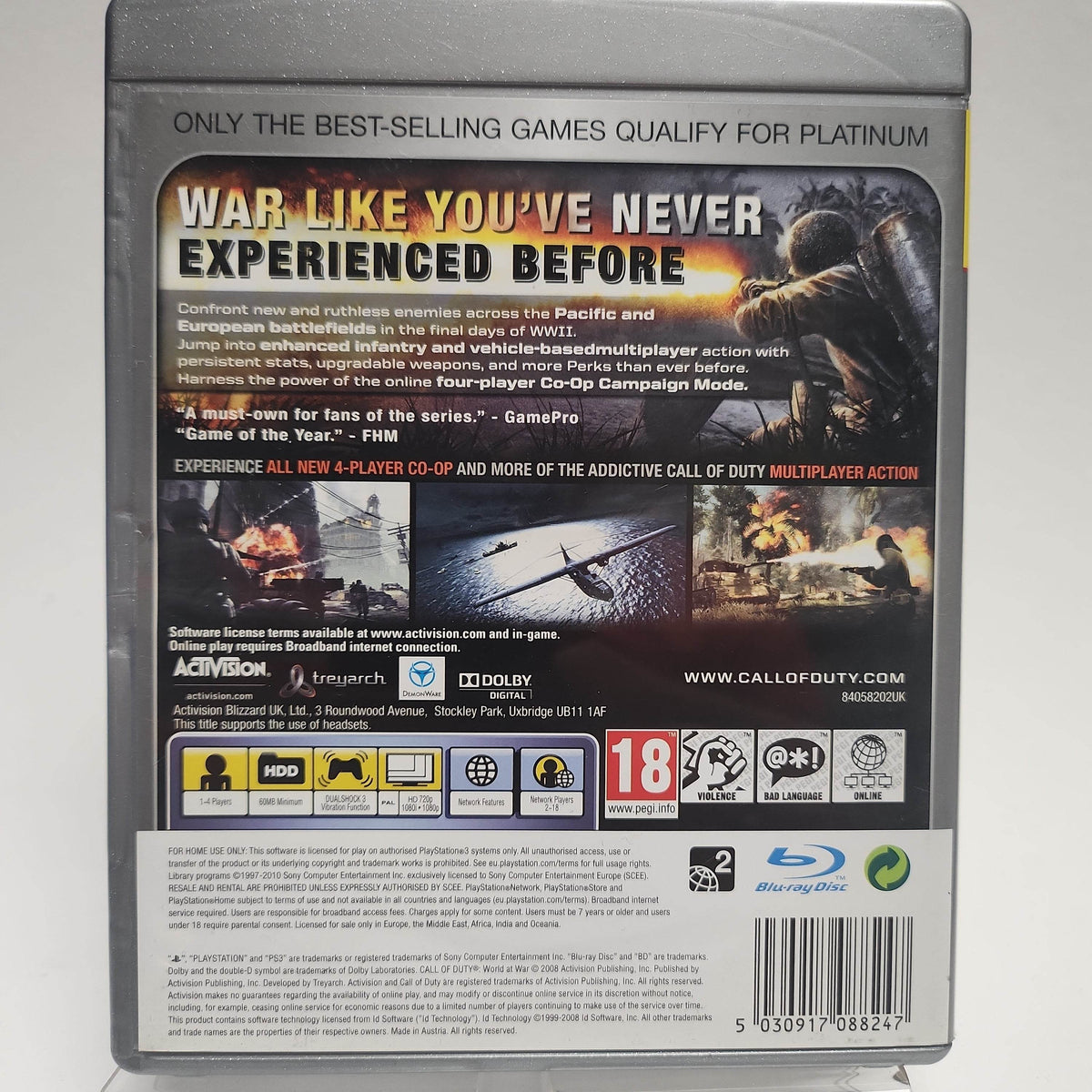 Call of Duty World at War Platinum Playstation 3 - Feniks Gameshop