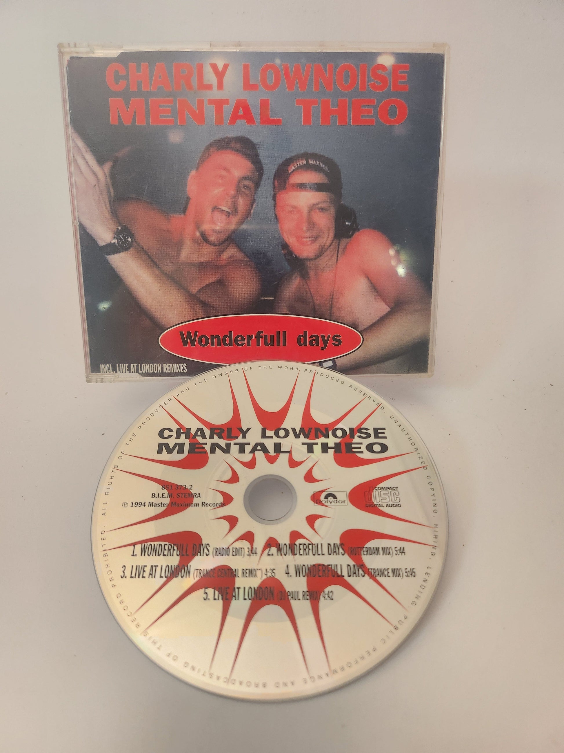 Charly Lownoise & Mental Theo: Wonderfull Days CD Single - CD Single