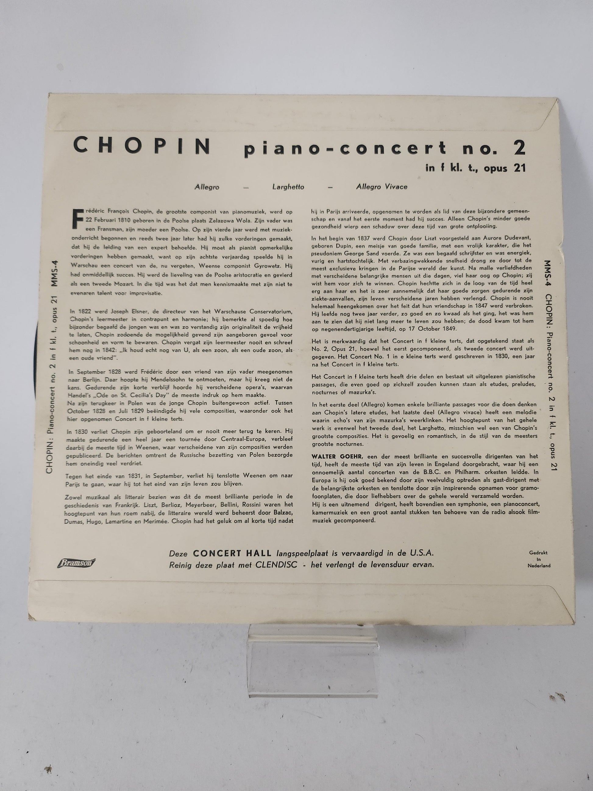 Chopin Piano-Concert no 2 LP Vinyl - Lp Vinyl