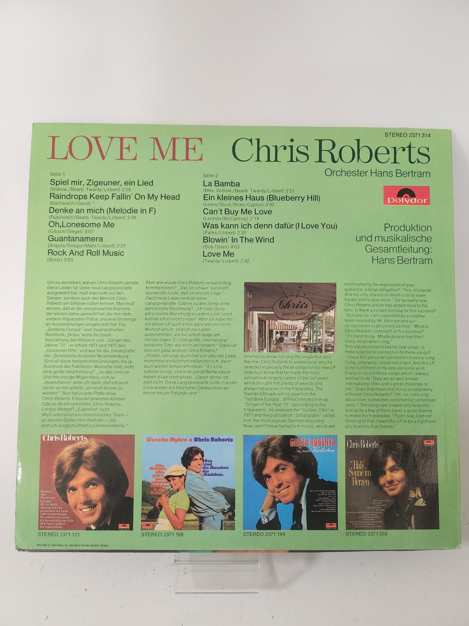 Chris Roberts: Love Me LP Vinyl - Lp Vinyl