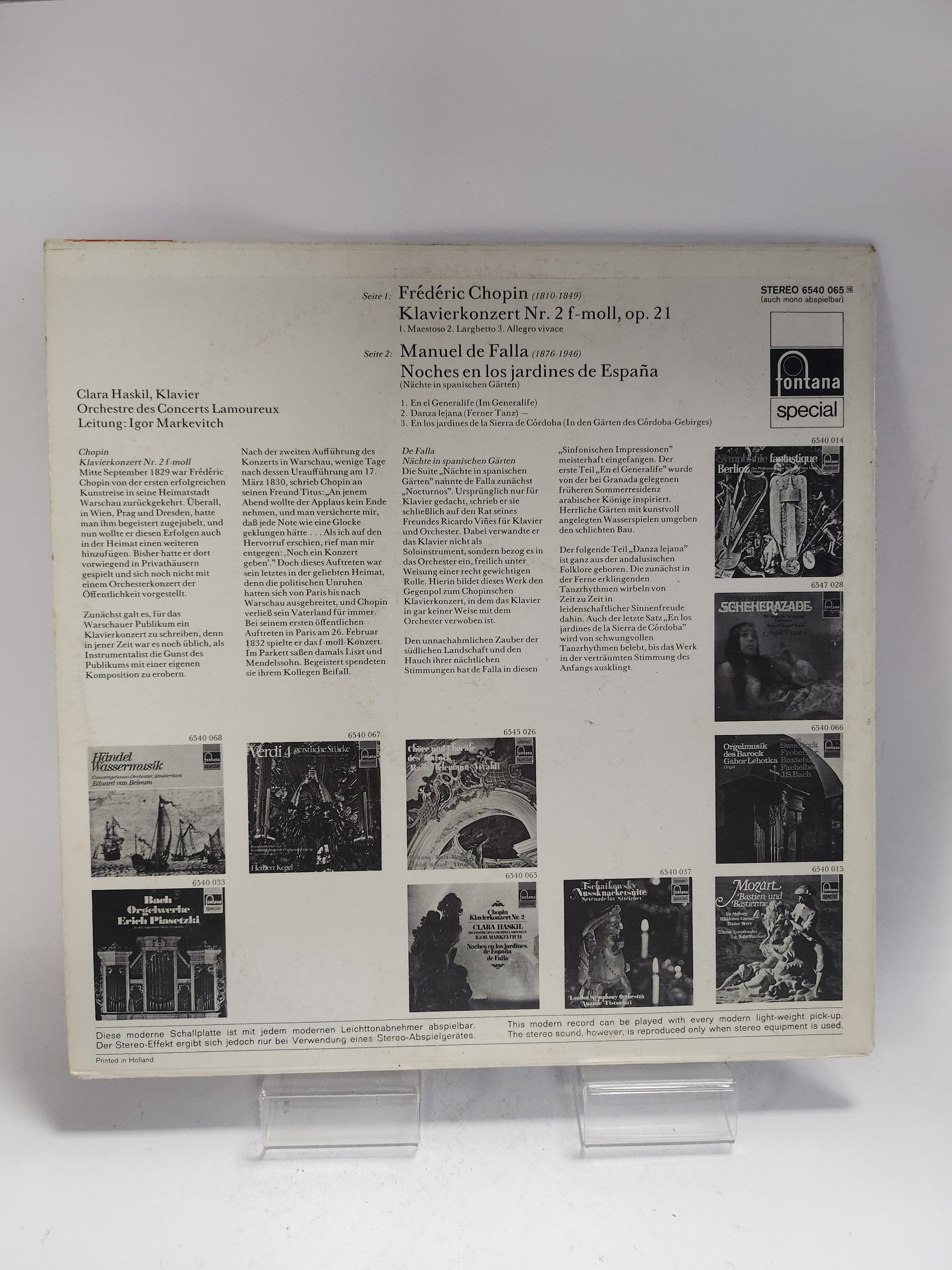 Clara Haskil: Chopin Klavierkonzert Nr 2 LP Vinyl - Lp Vinyl