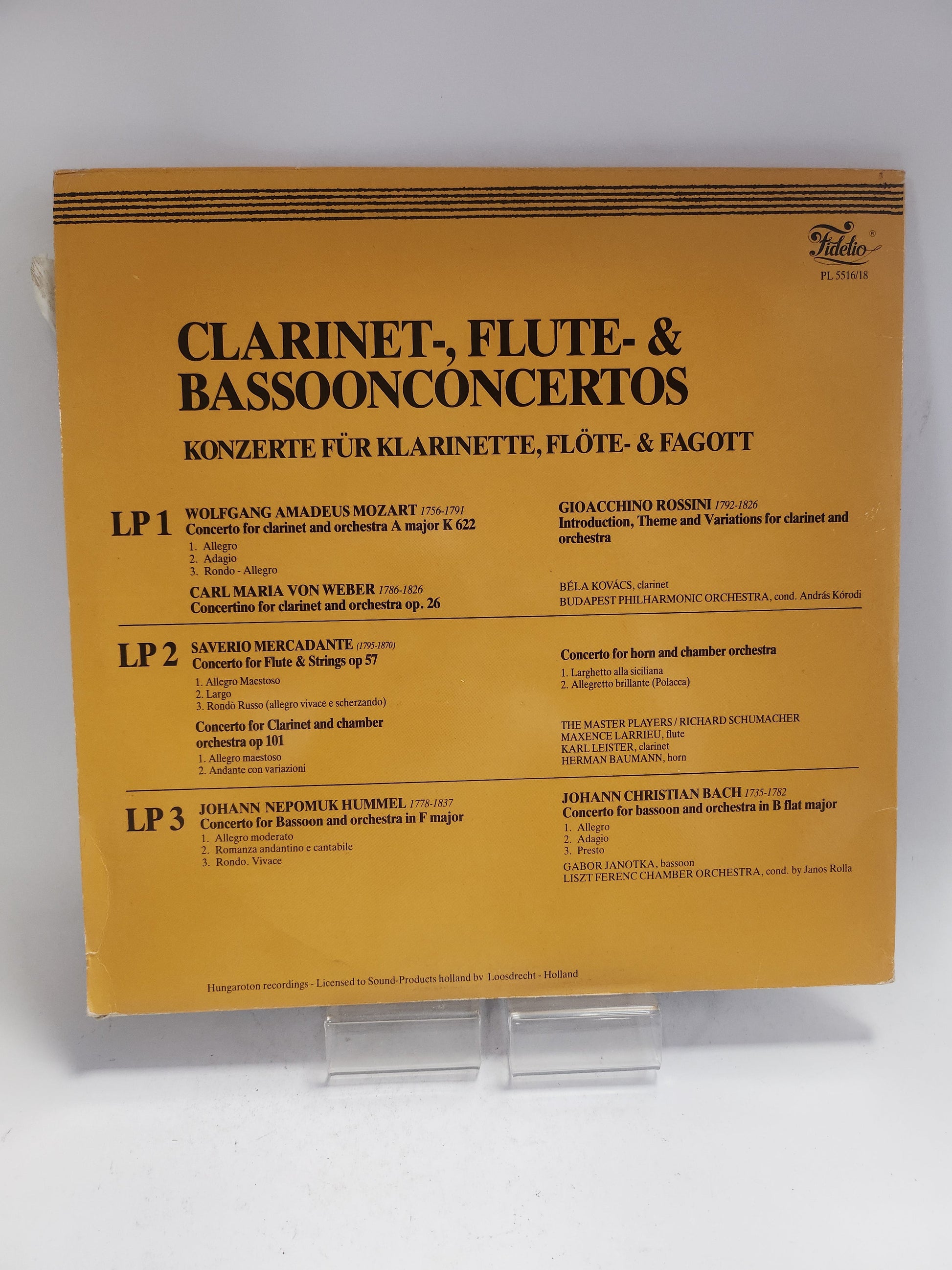 Clarinet- Flute- Bassoonconcertos 3LP Vinyl - Lp Vinyl