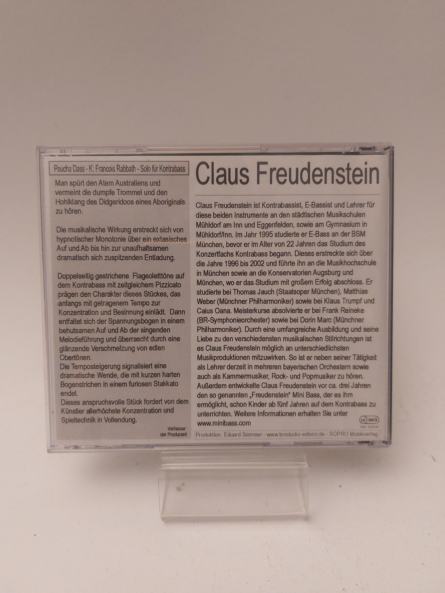 Claus Freudenstein: Poucha Dass CD - Cd